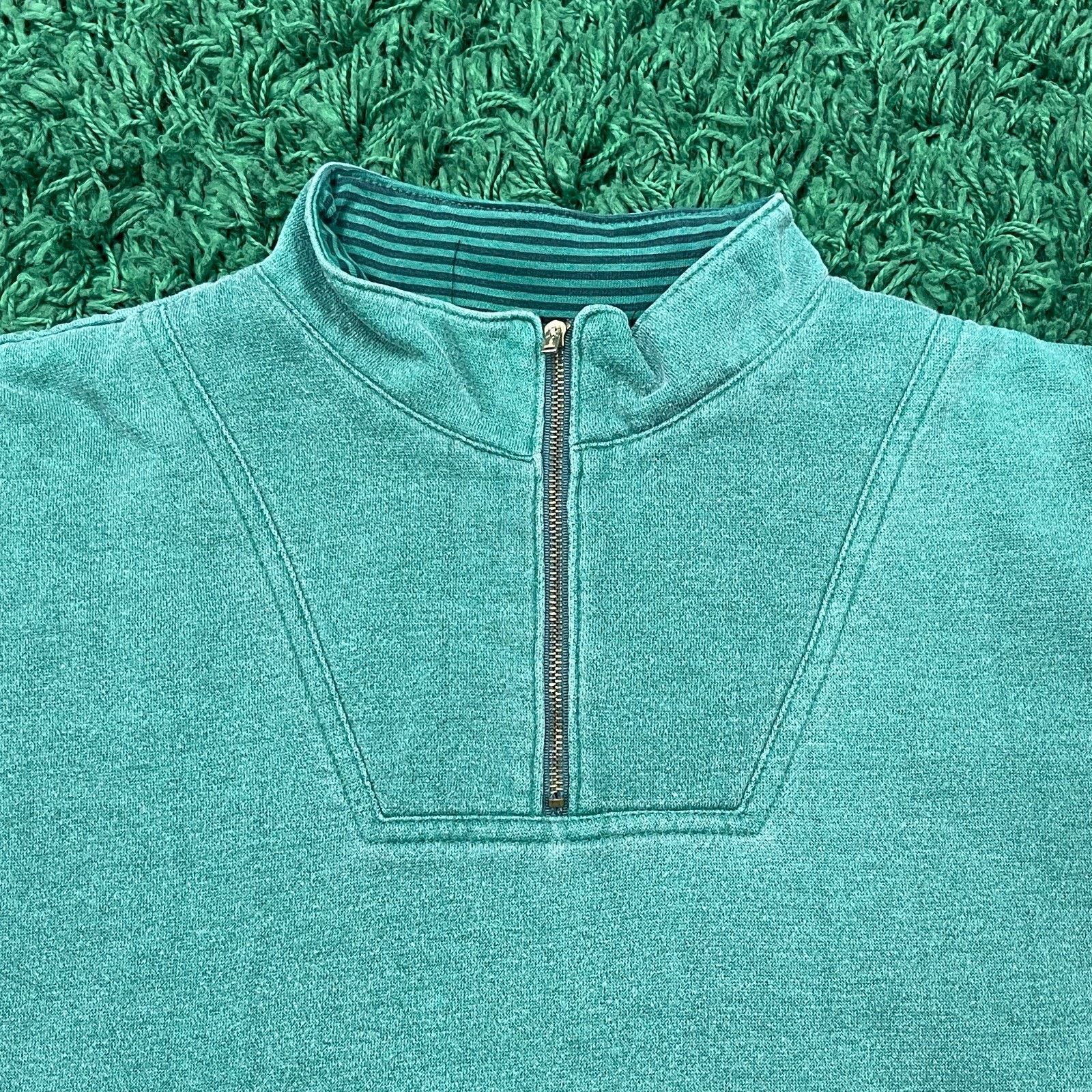 Anchor Blue Vintage 90s Anchor Blue Green 1/4 Zip Pullover Sweater Large Size US L / EU 52-54 / 3 - 5 Thumbnail