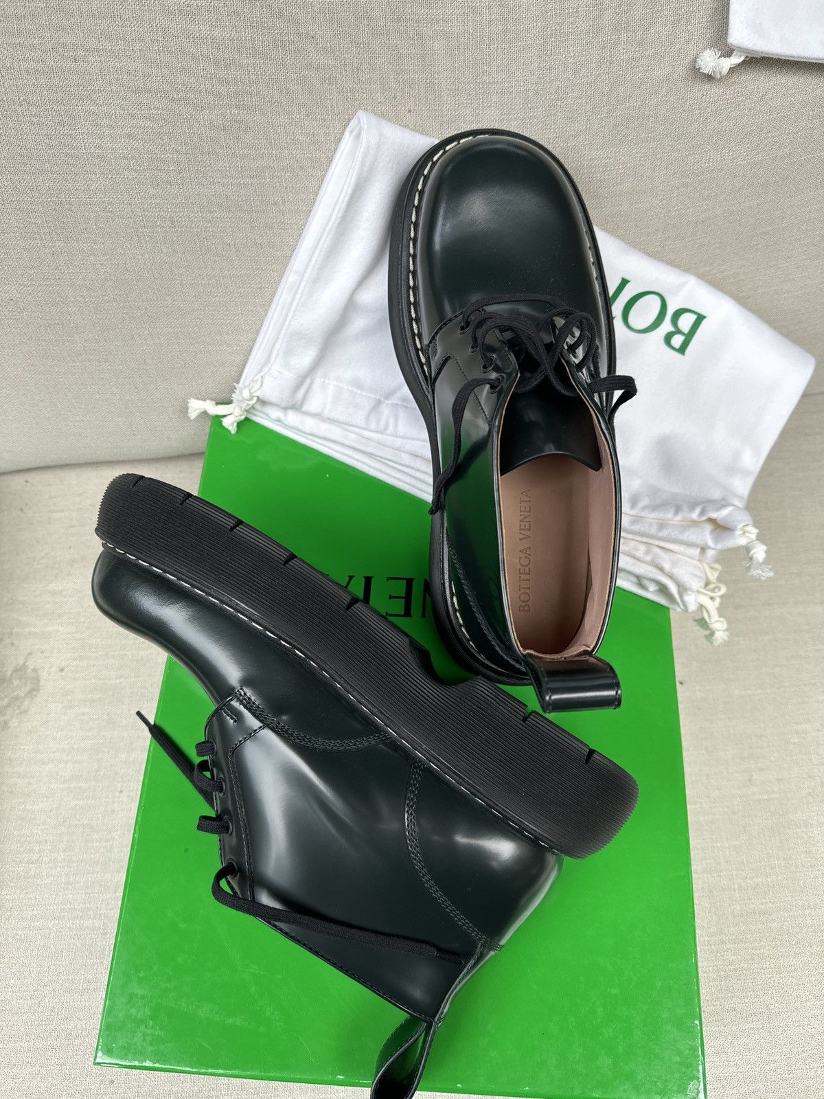 Bottega Veneta New in Box, Dark Green Lace Up Size US 11 / EU 44 - 11 Thumbnail