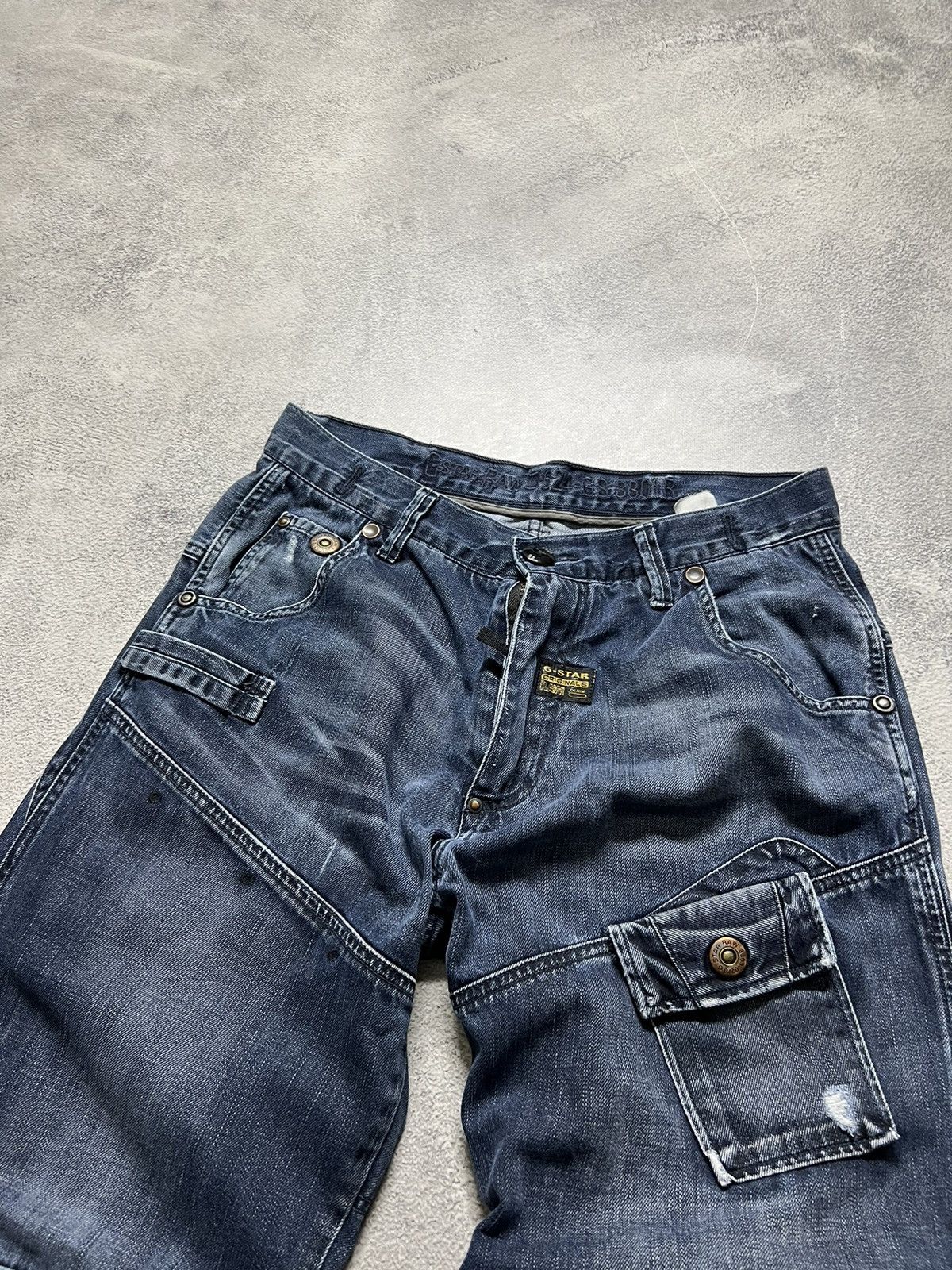 G-Star × Vintage Vintage Y2k G Star Raw 💙 Multi Pocket Denim Jeans 00’s Size US 32 / EU 48 - 7 Thumbnail