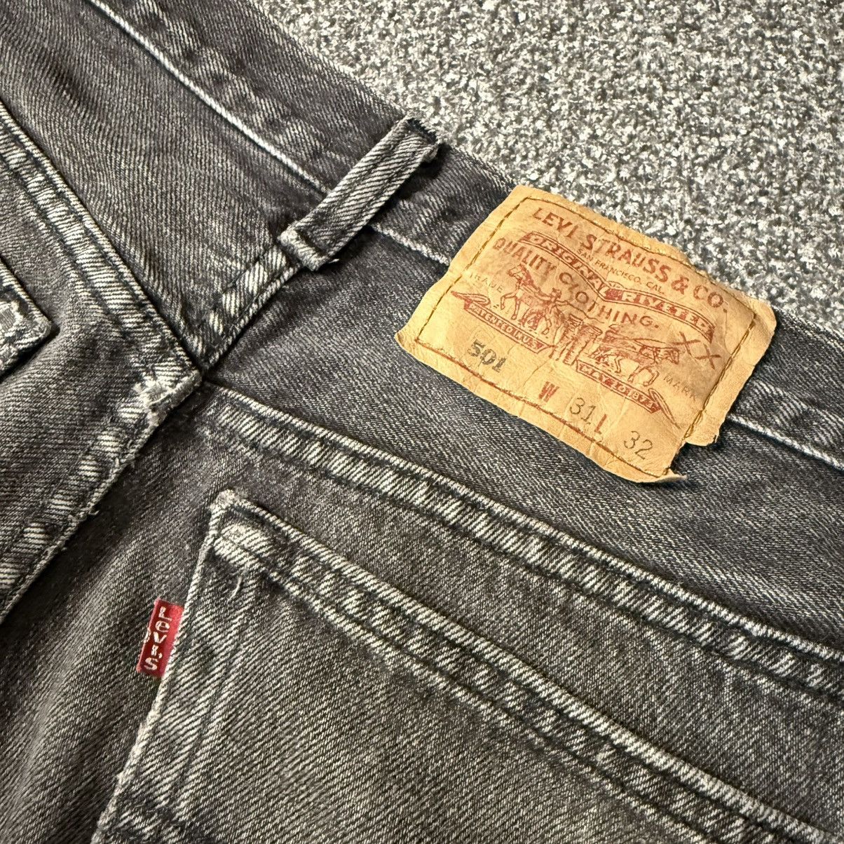 14th Addiction Vintage 90s Levis 501 Black Denim W31 Size US 31 - 9 Thumbnail
