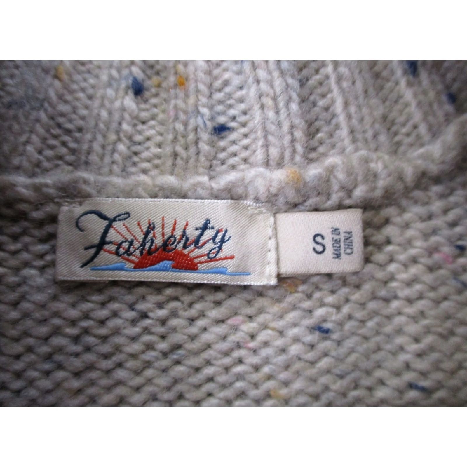 Faherty Faherty Womens Sweater Pullover Knit Beige Wool Nylon Rayon Outdoor Thermal High Neck S XS (Size: S) Size S / US 4 / IT 40 - 6 Thumbnail