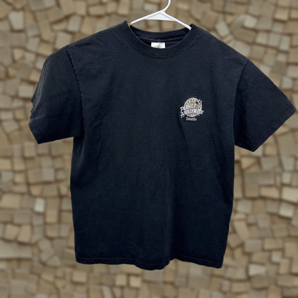 Planet Hollywood VINTAGE Planet Hollywood Seattle T-Shirt Embroidered Black Large 1991 USA Size US L / EU 52-54 / 3 - 1 Thumbnail