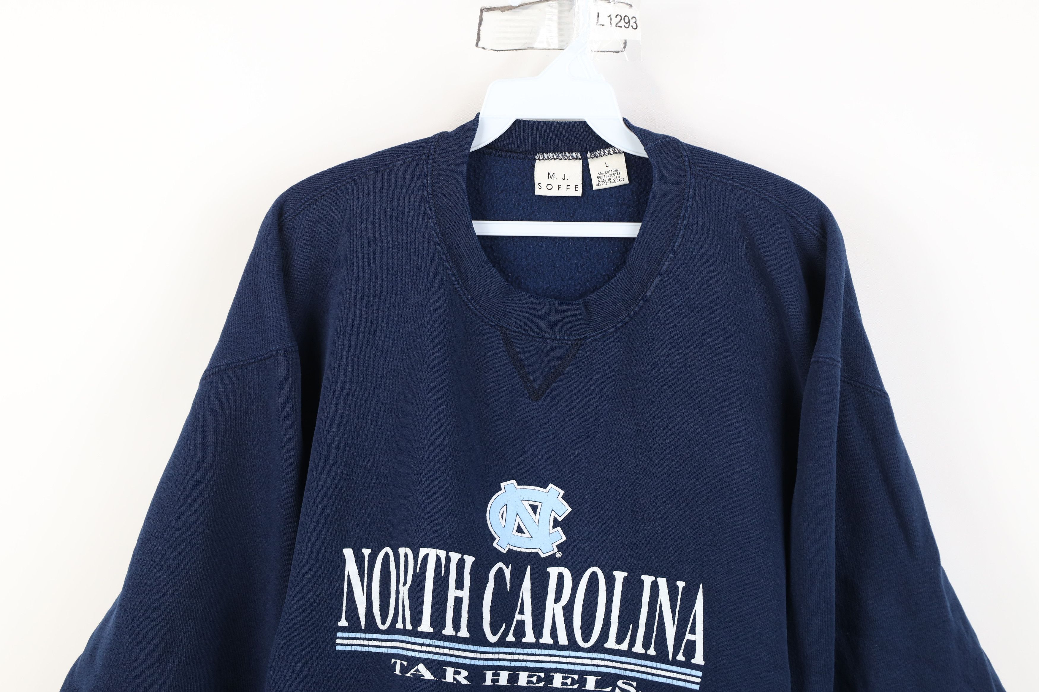 Vintage Vintage 90s University of North Carolina Sweatshirt Blue USA Size US L / EU 52-54 / 3 - 2 Thumbnail