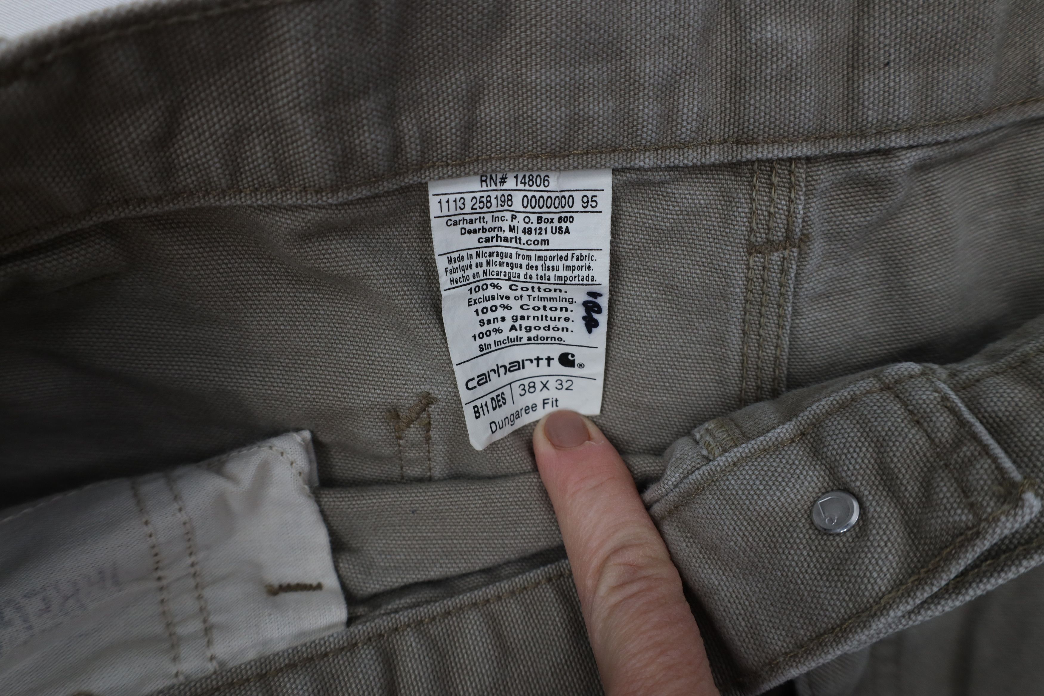 Carhartt Vintage Y2K Carhartt Canvas Wide Leg Dungaree Pants Desert Size US 38 / EU 54 - 8 Thumbnail