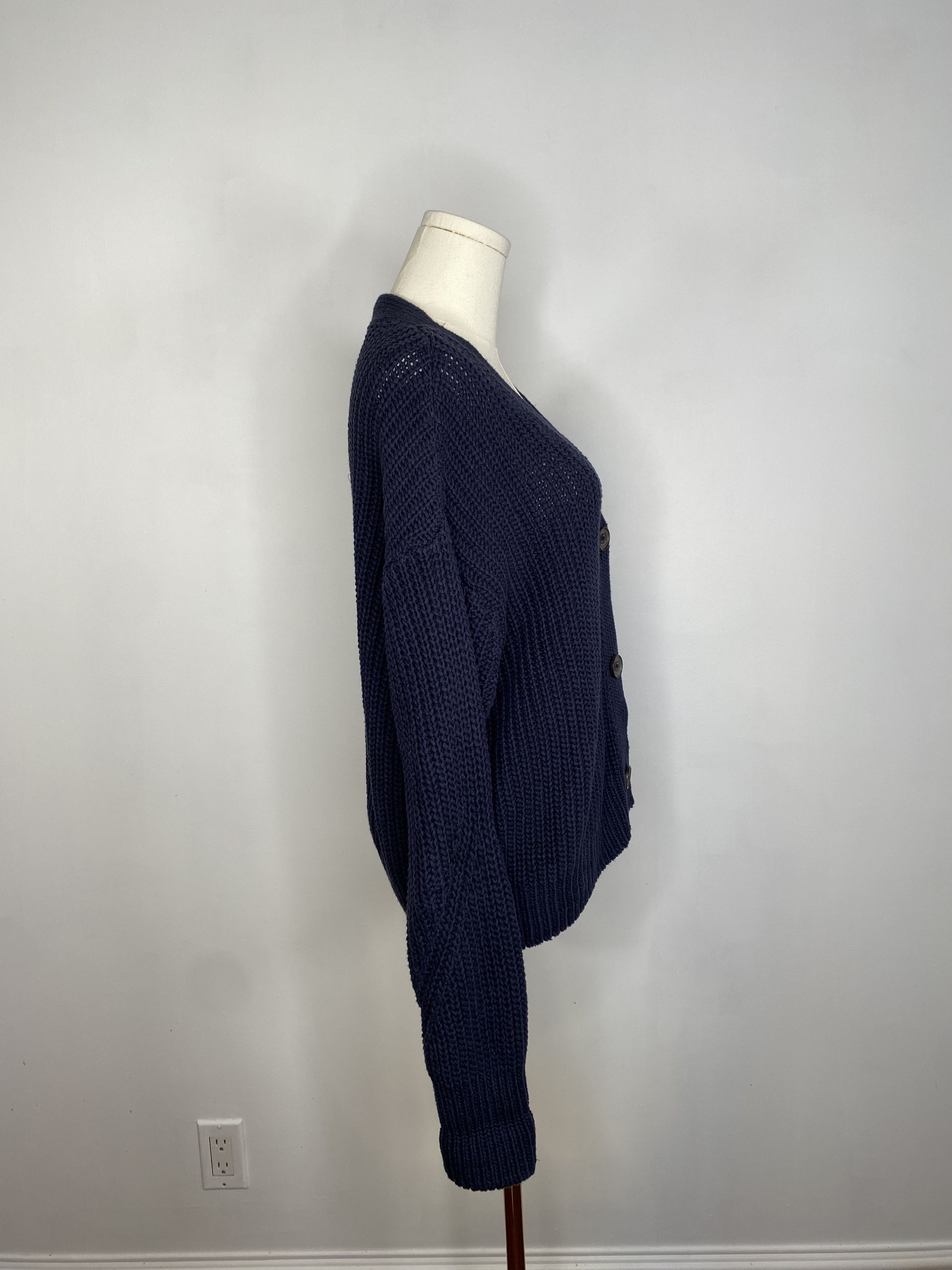 Tommy Hilfiger Tommy Hilfiger - Navy Blue Crochet Chunky Cardigan Size XS / US 0-2 / IT 36-38 - 5 Thumbnail