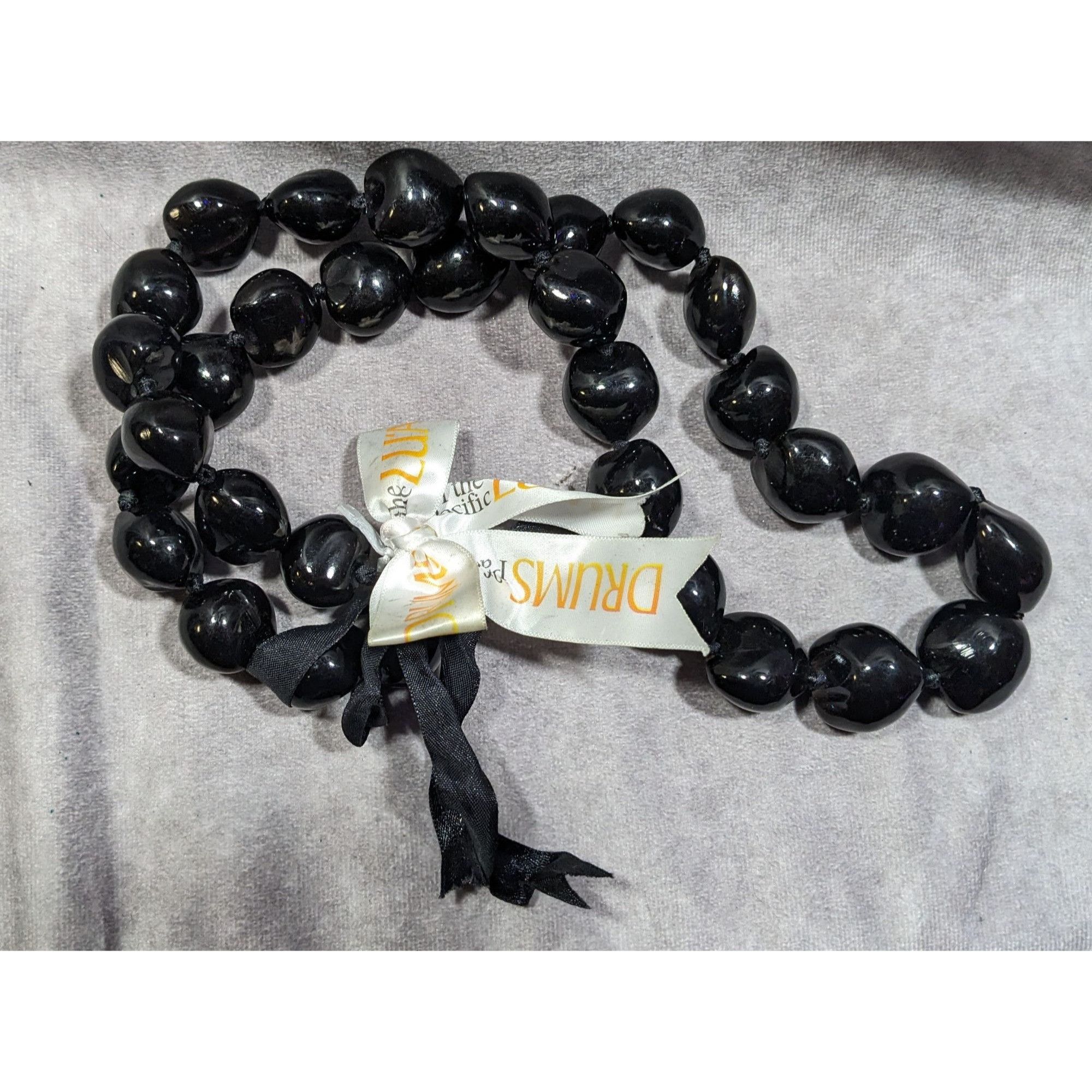 Other Drums Of The Pacific Black Hawaiian Kukui Nut Necklace Size ONE SIZE - 6 Thumbnail