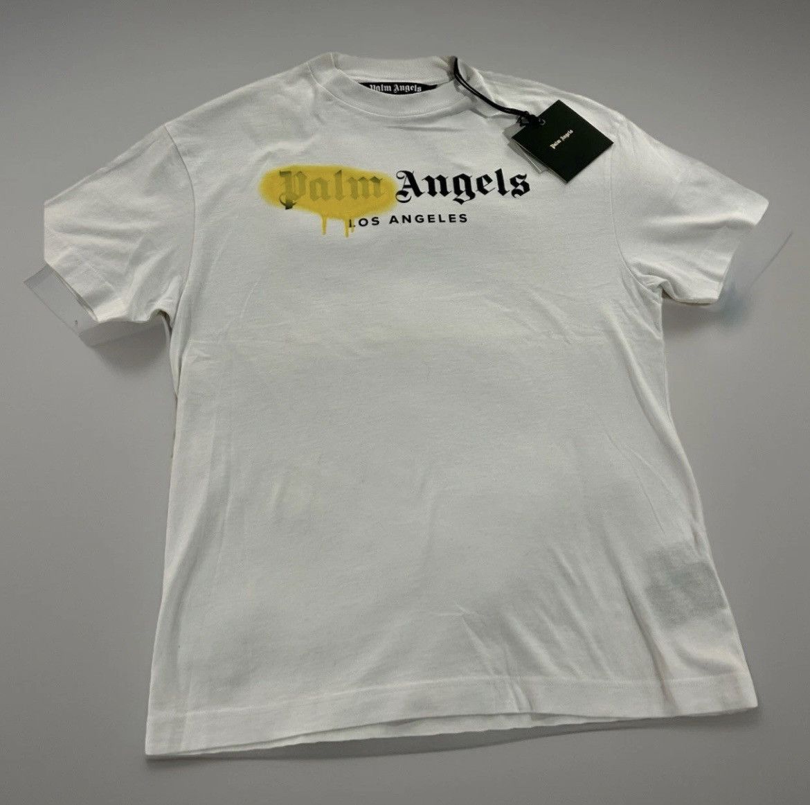 Palm Angels Palm Angels - LA Spray Paint T-Shirt in White Size Large Size US L / EU 52-54 / 3 - 1 Thumbnail