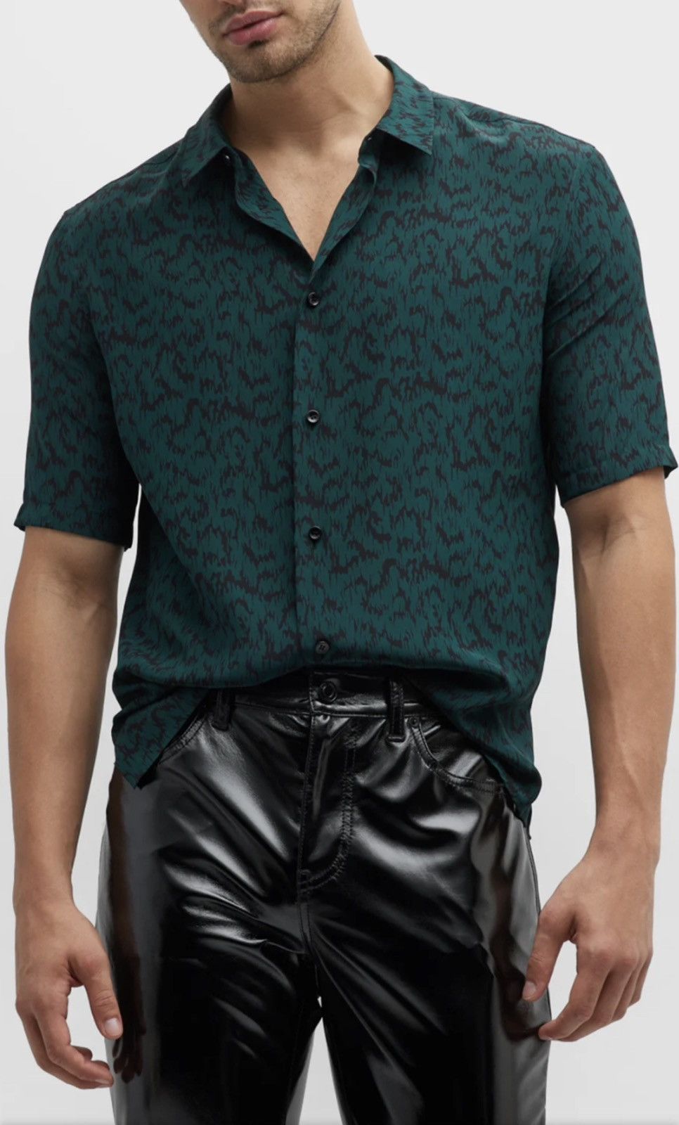 Saint Laurent Paris Abstract print silk shirt collar size39 Size US M / EU 48-50 / 2 - 1 Thumbnail