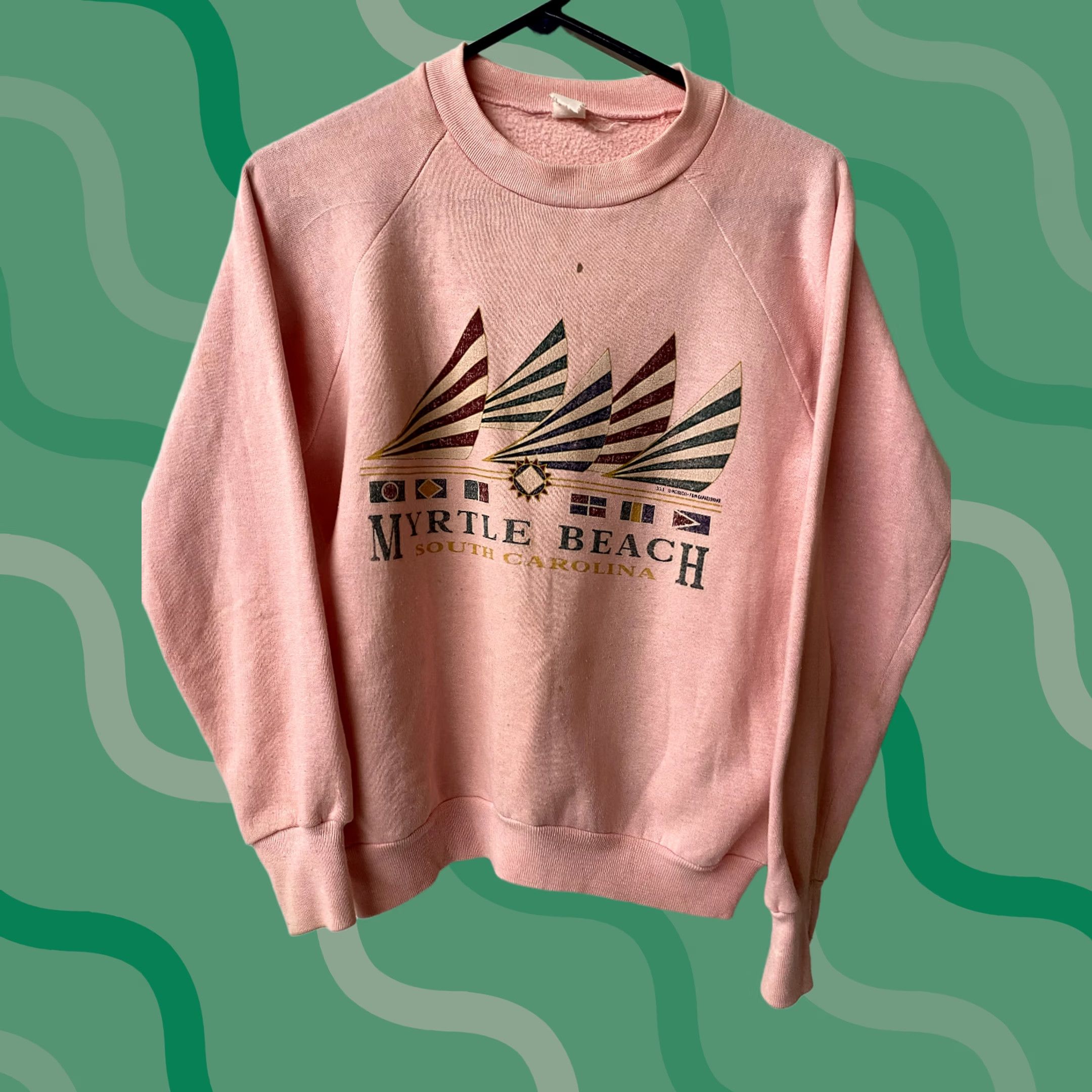 Vintage VINTAGE Myrtle Beach South Carolina Crewneck Sweatshirt Sailing Faded Pink B3 Sweatshirt Size US M / EU 48-50 / 2 - 1 Thumbnail