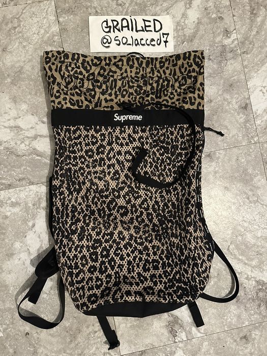 Supreme leopard best sale fleece backpack