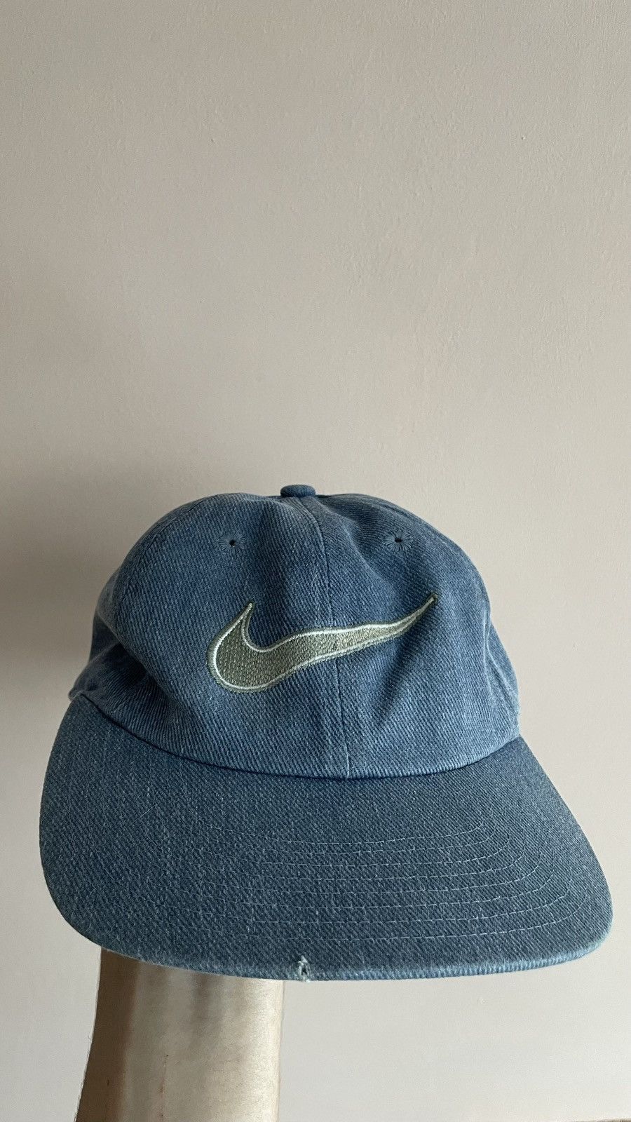 Nike × Vintage Vintage 90s Nike Center Big Logo Blue Streetwear Cap OS Size ONE SIZE - 6 Thumbnail
