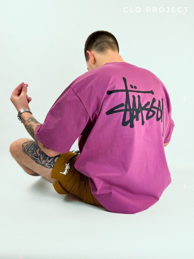 Hypebeast Stussy Basic Berry T-shirt Size US XL / EU 56 / 4 - 1 Thumbnail