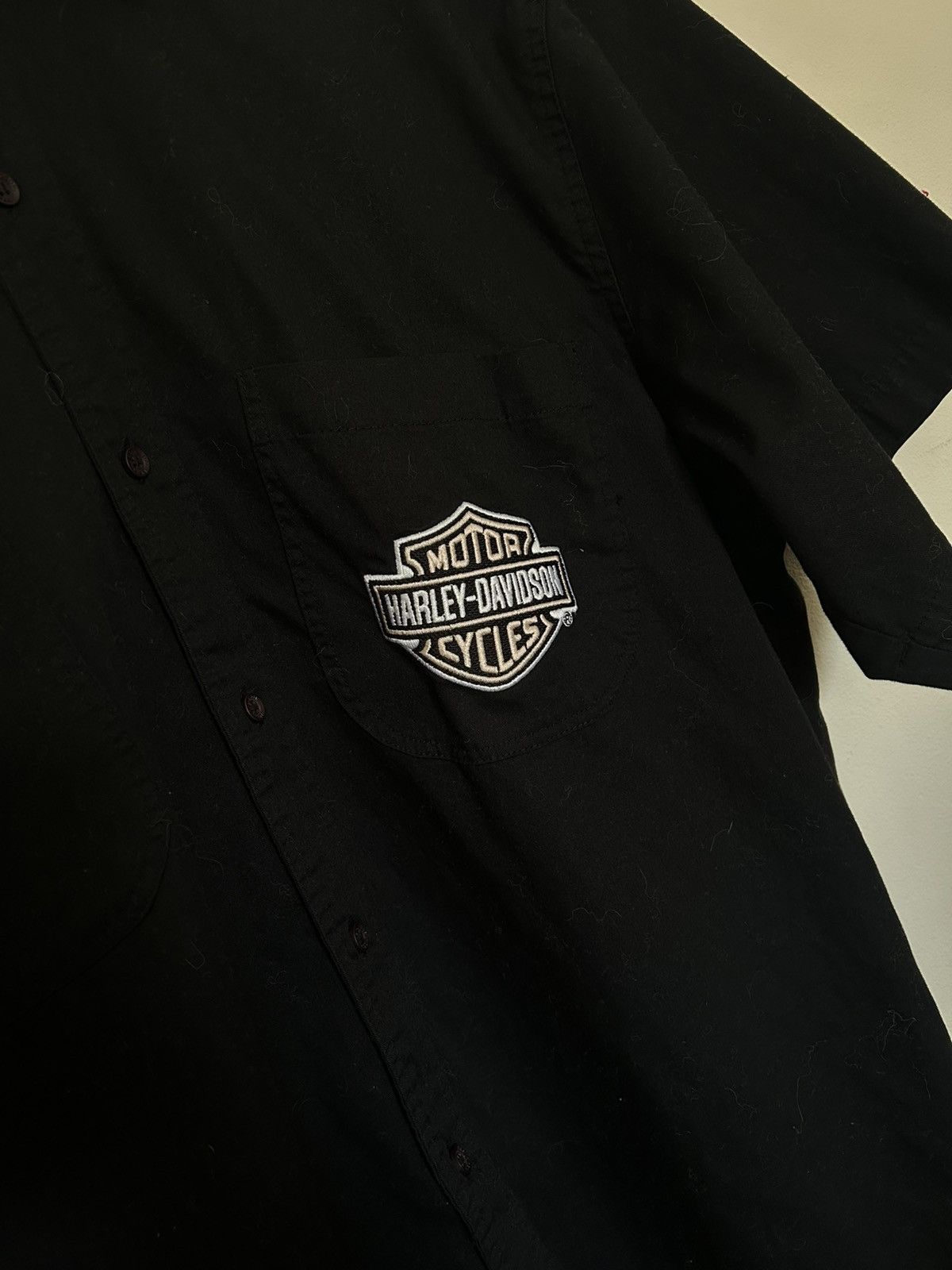 Harley Davidson vintage Harley-Davidson men's button-up short-sleeve shirt. Size US L / EU 52-54 / 3 - 6 Thumbnail