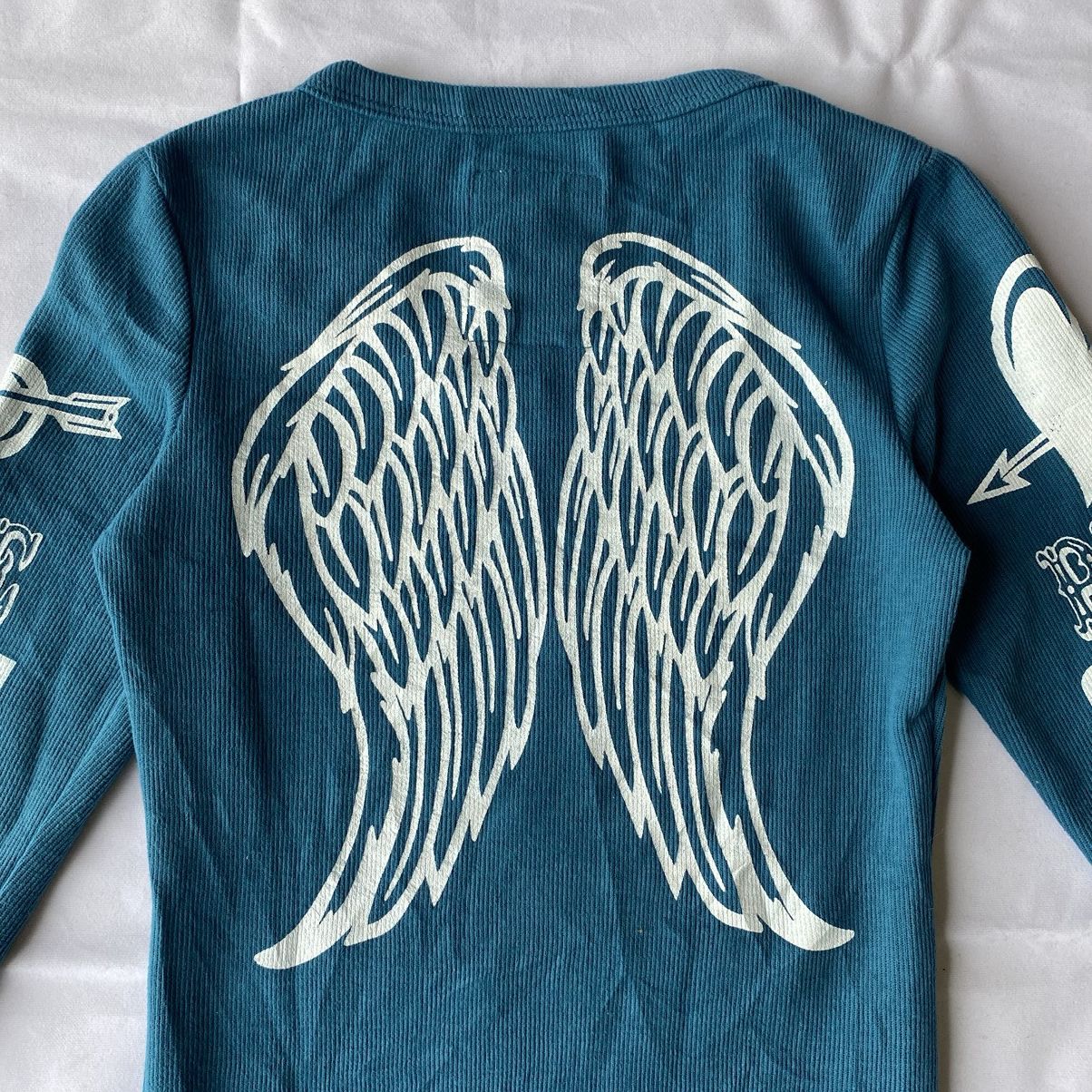 Beauty Beast × If Six Was Nine × Le Grande Bleu (L.G.B.) Japanese Poem and graphic Long Sleeve Affliction Style Size S / US 4 / IT 40 - 11 Thumbnail