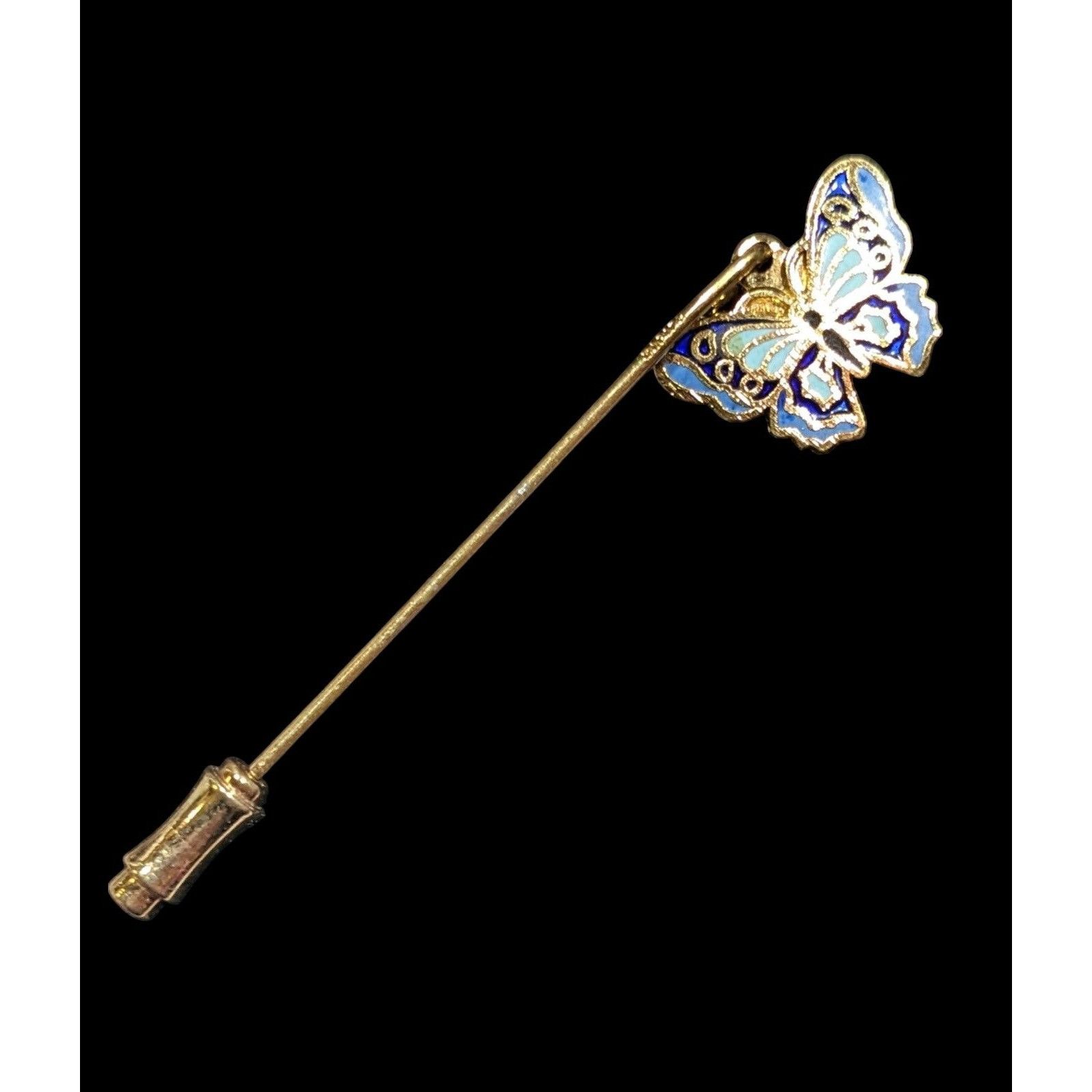 Other Vintage Napier Fairycore Butterfly Blue And Gold Tone Stick Size ONE SIZE - 1 Thumbnail