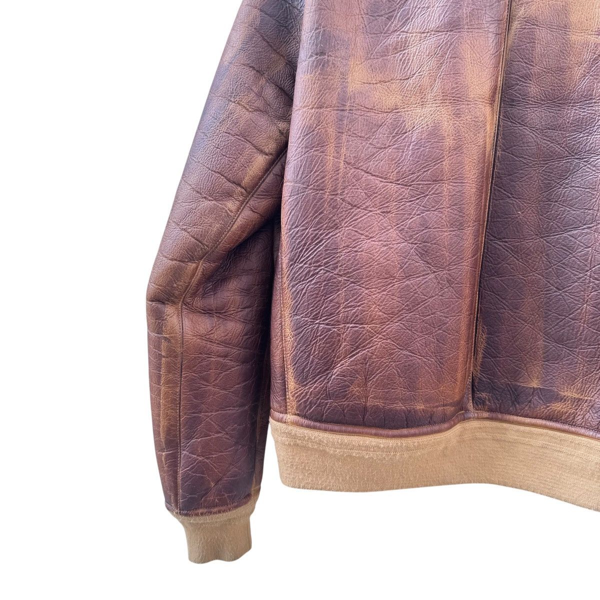 Leather Elia Quaglicia Workshop Shearling Leather Bomber Jacket Size US M / EU 48-50 / 2 - 13 Thumbnail