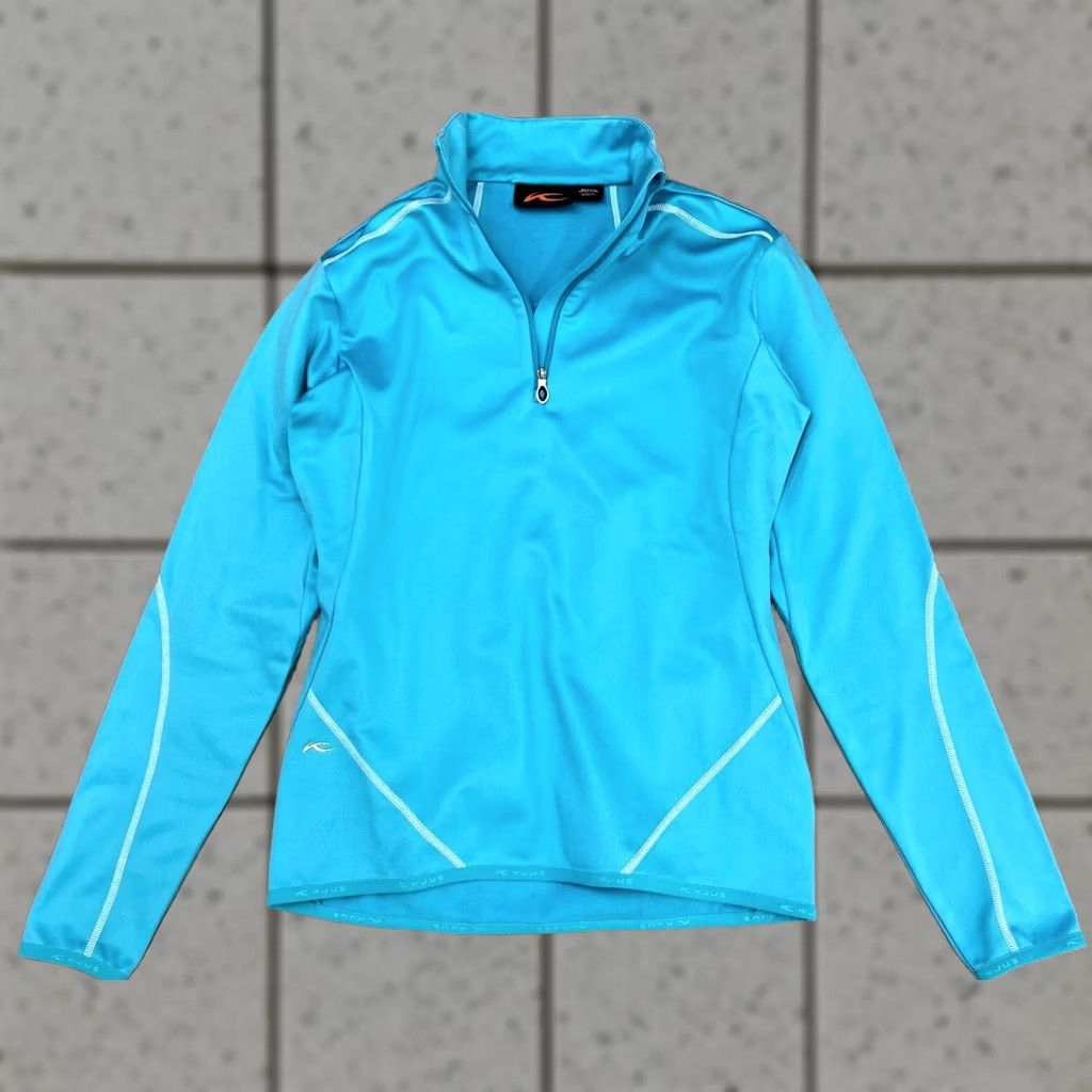 KJUS Kjus Systems Jumper Women's Size L Long Sleeve Zip Turquoise Activewear Shirt Womens L Jumper Size L / US 10 / IT 46 - 1 Thumbnail