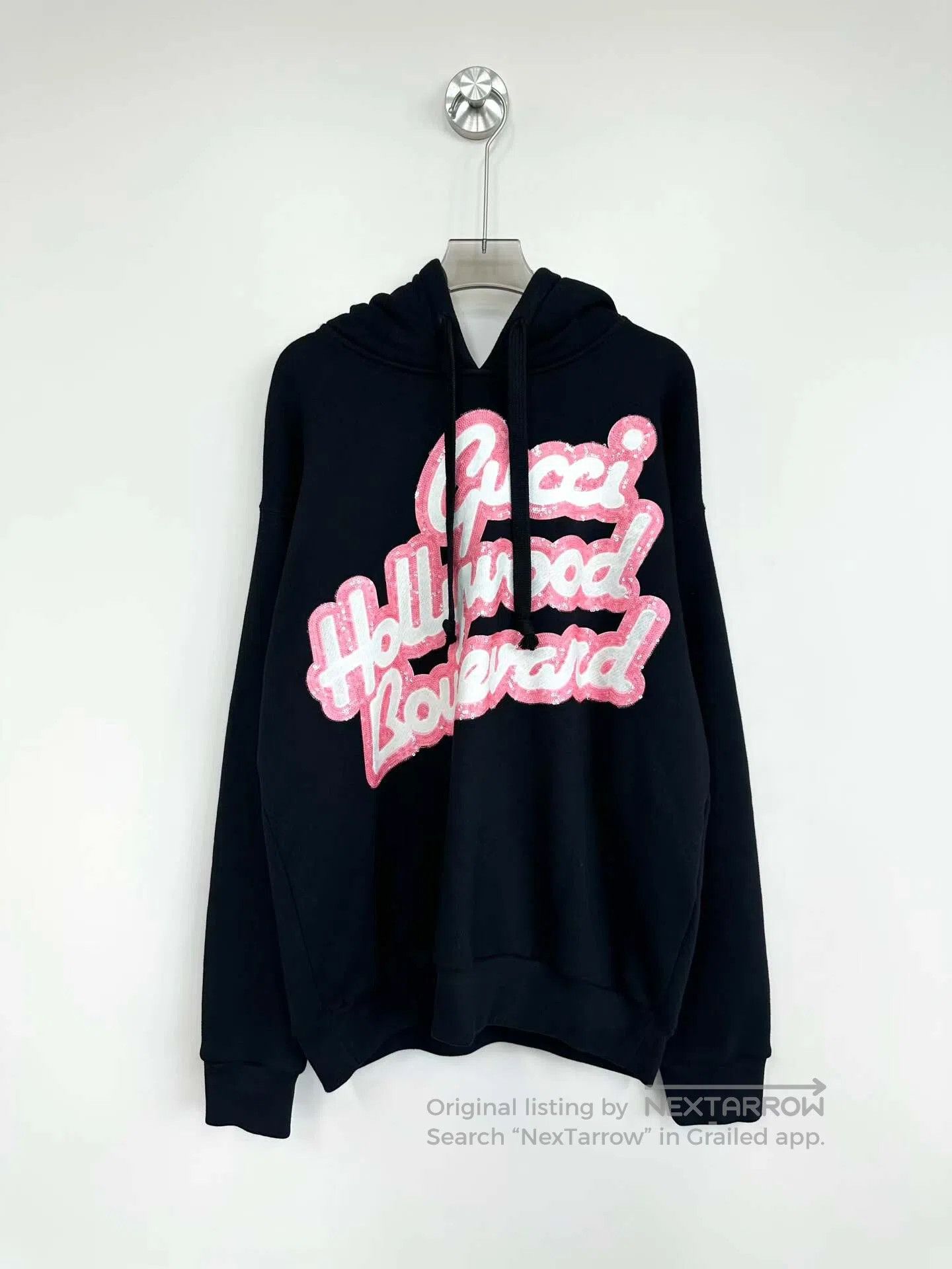 Gucci Guicci Black Sequin Letter Logo Hooded Sweatshirt| Size US XS / EU 42 / 0 - 1 Thumbnail