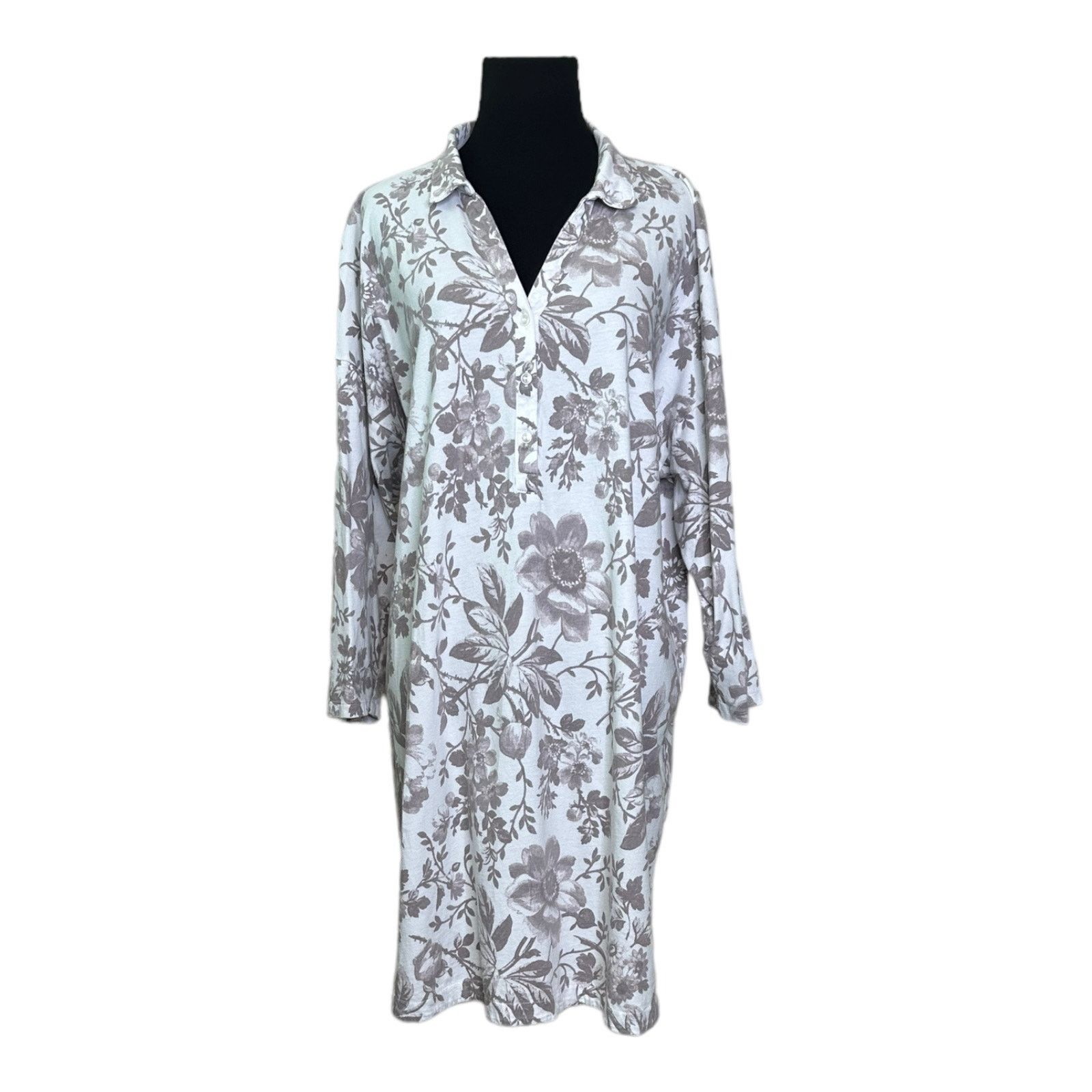 Haven Haven white brown floral long sleeves shirt dress size XL Size XL / US 12-14 / IT 48-50 - 1 Thumbnail