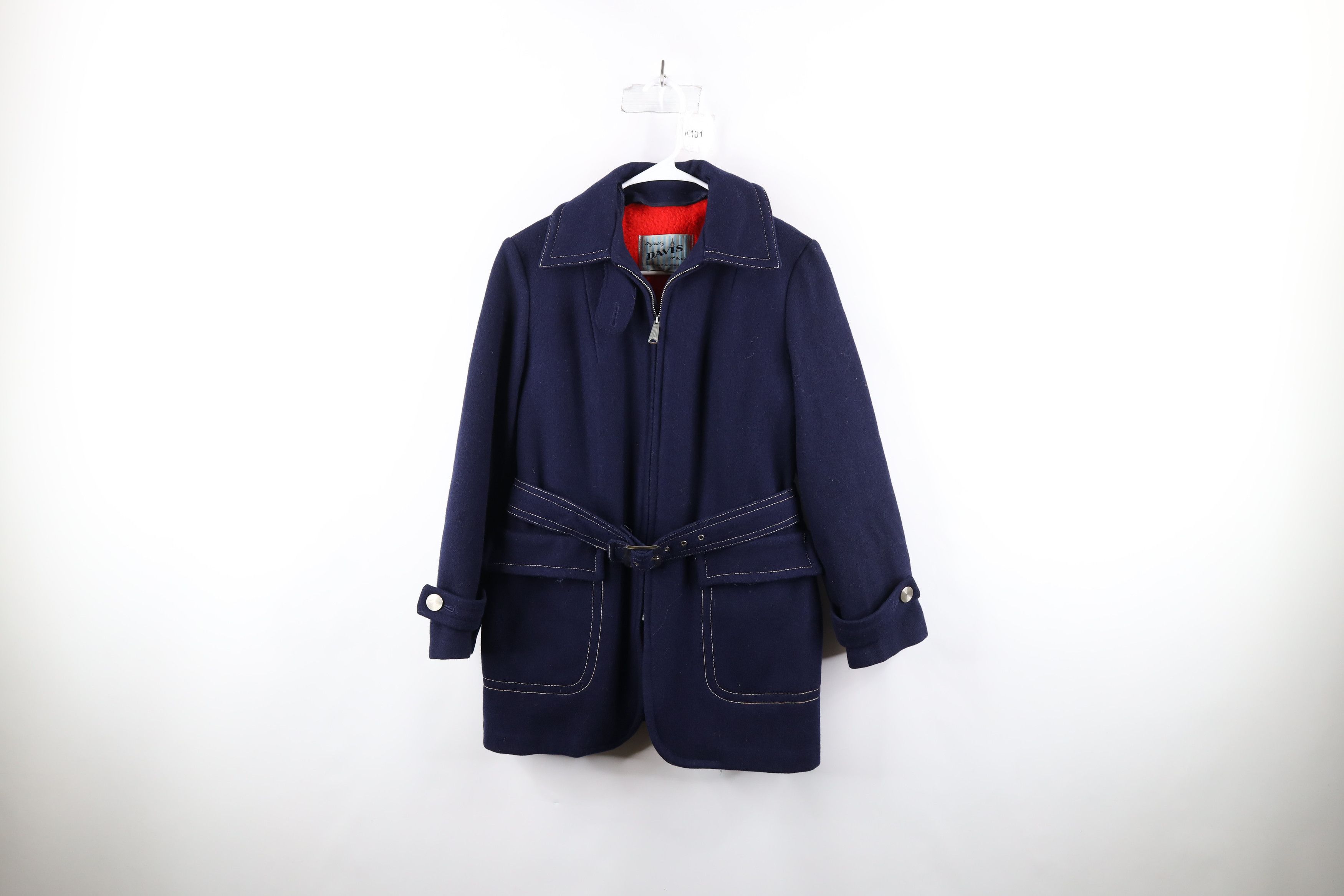 Vintage 60s 70s Streetwear Full Zip Wool Coat Jacket USA