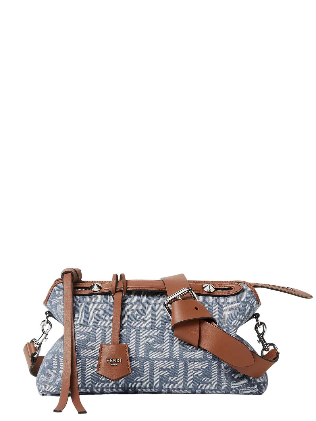 FENDI By The Way Medium Blue Denim Shoulder Bag New