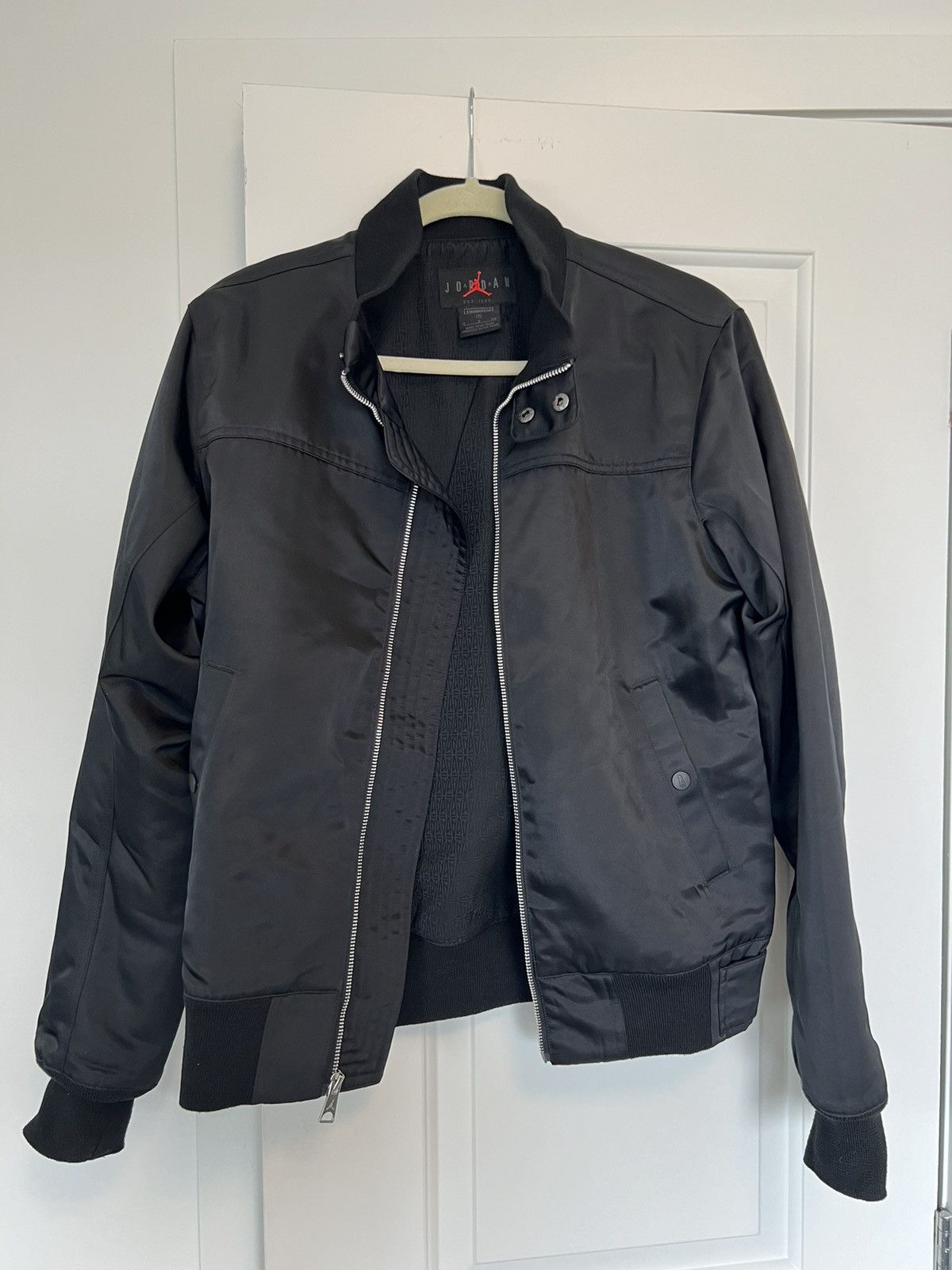 image of À Ma Manière X Jordan Brand Bomber Jacket in Black, Men's (Size Small)