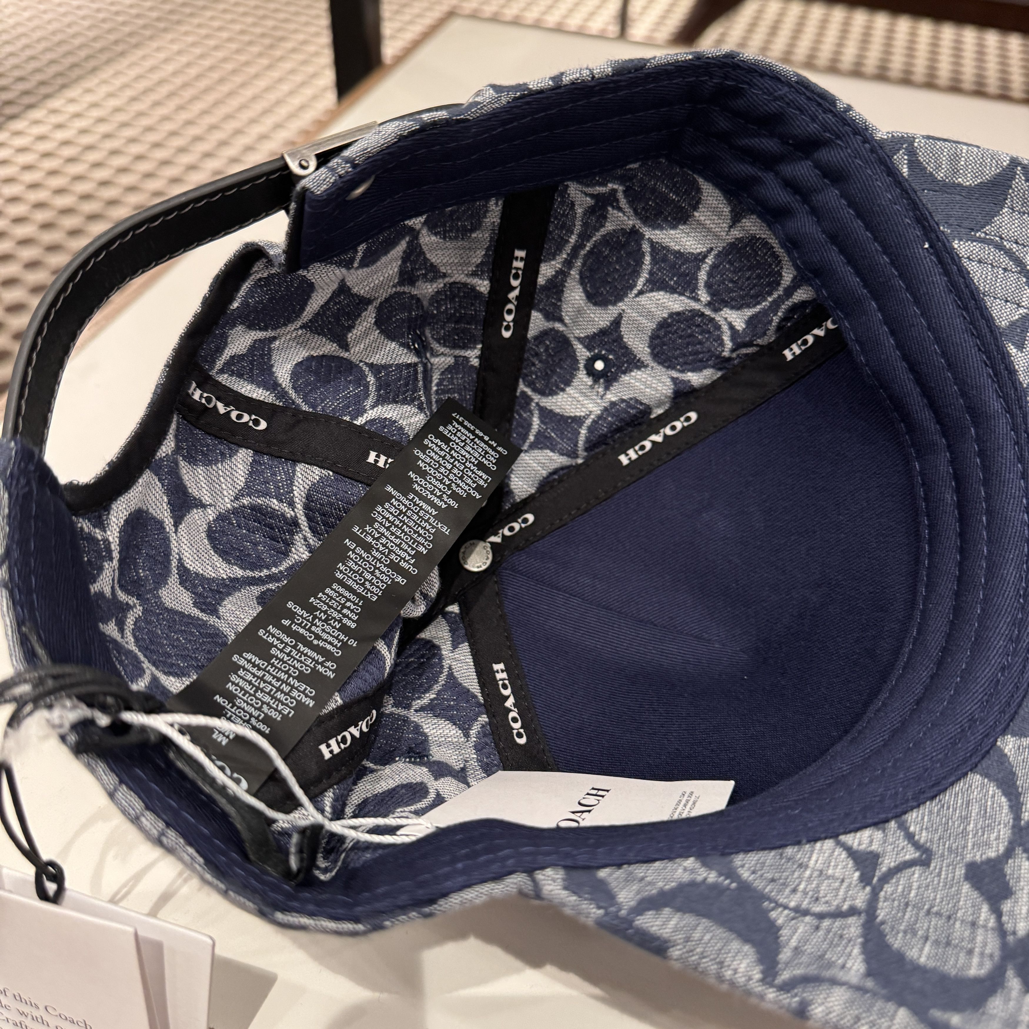 Coach Signature Chambray Baseball Hat # CI496 NWT！Coach Signature Chambray Adjustable Baseball Cap（COACH  main image 4
