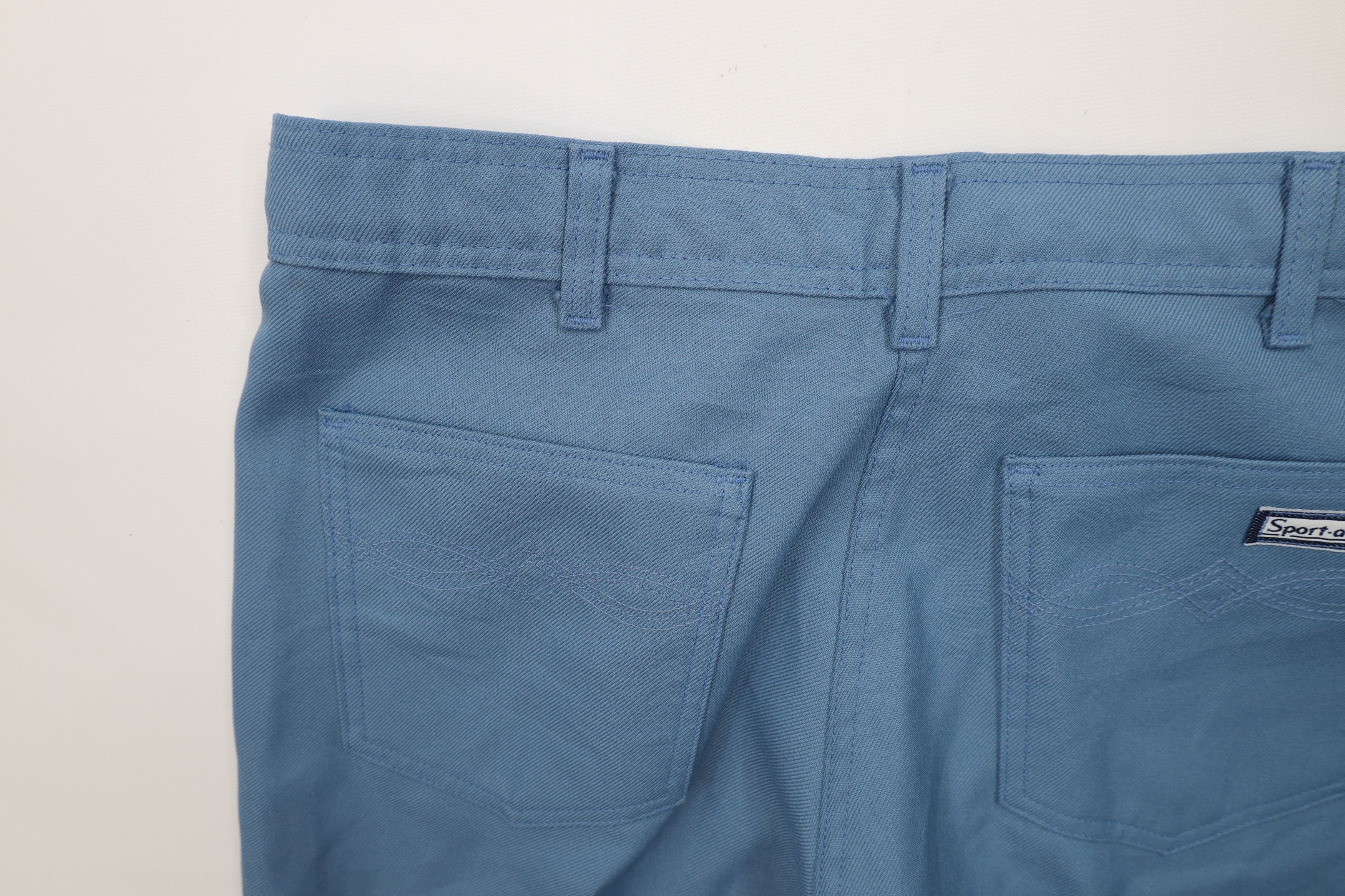 Vintage Vintage 70s Streetwear Knit Flared Wide Leg Chino Pants Blue Size US 36 / EU 52 - 12 Thumbnail