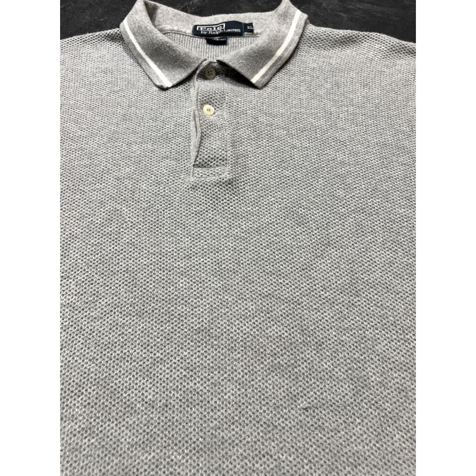 Ralph Lauren VINTAGE Ralph Lauren Polo Shirt Men's XL Short Sleeve Gray Knit All Seasons Waffle Pony Size US XL / EU 56 / 4 - 5 Thumbnail