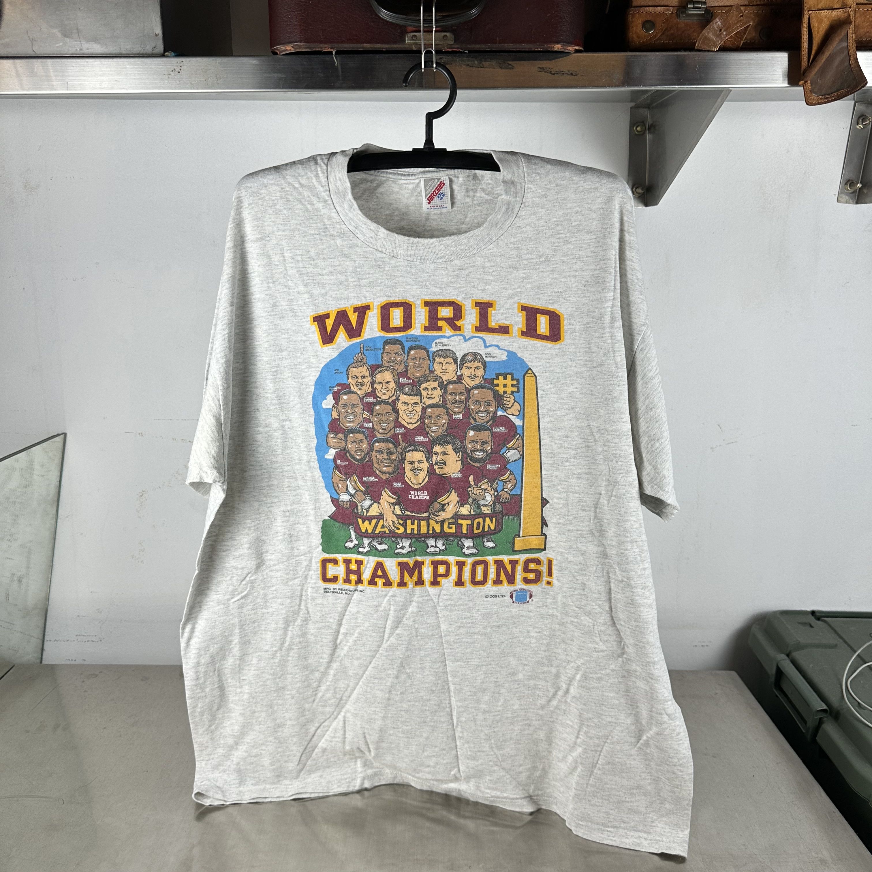 Vintage 90s Washington Redskins NFL World Champions Caricature Tee Size US XXL / EU 58 / 5 - 1 Thumbnail