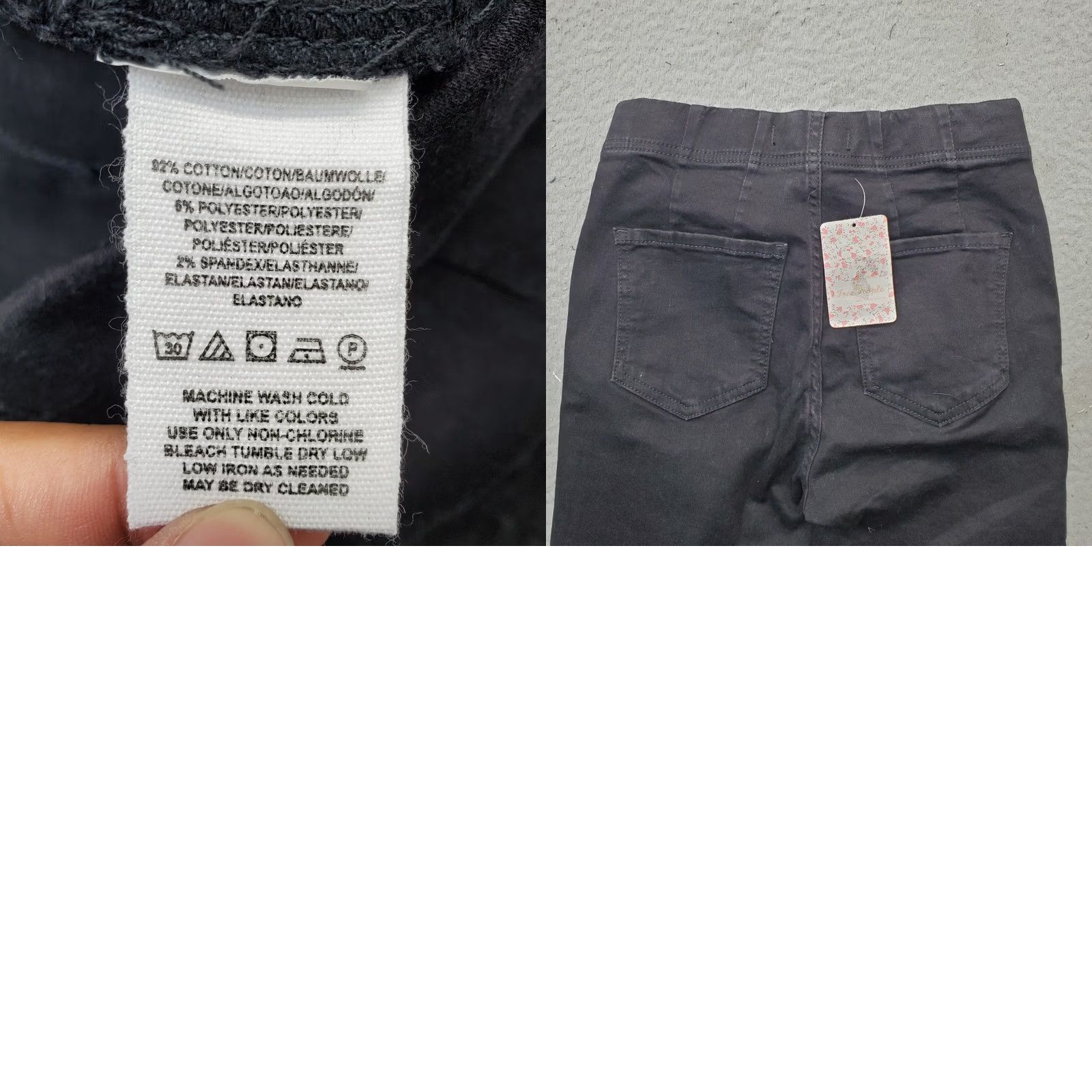 Free People VINTAGE Free People Ankle Pants Women 26 Black Cotton Regular Pull On Size 26" / US 2 / IT 38 - 8 Thumbnail