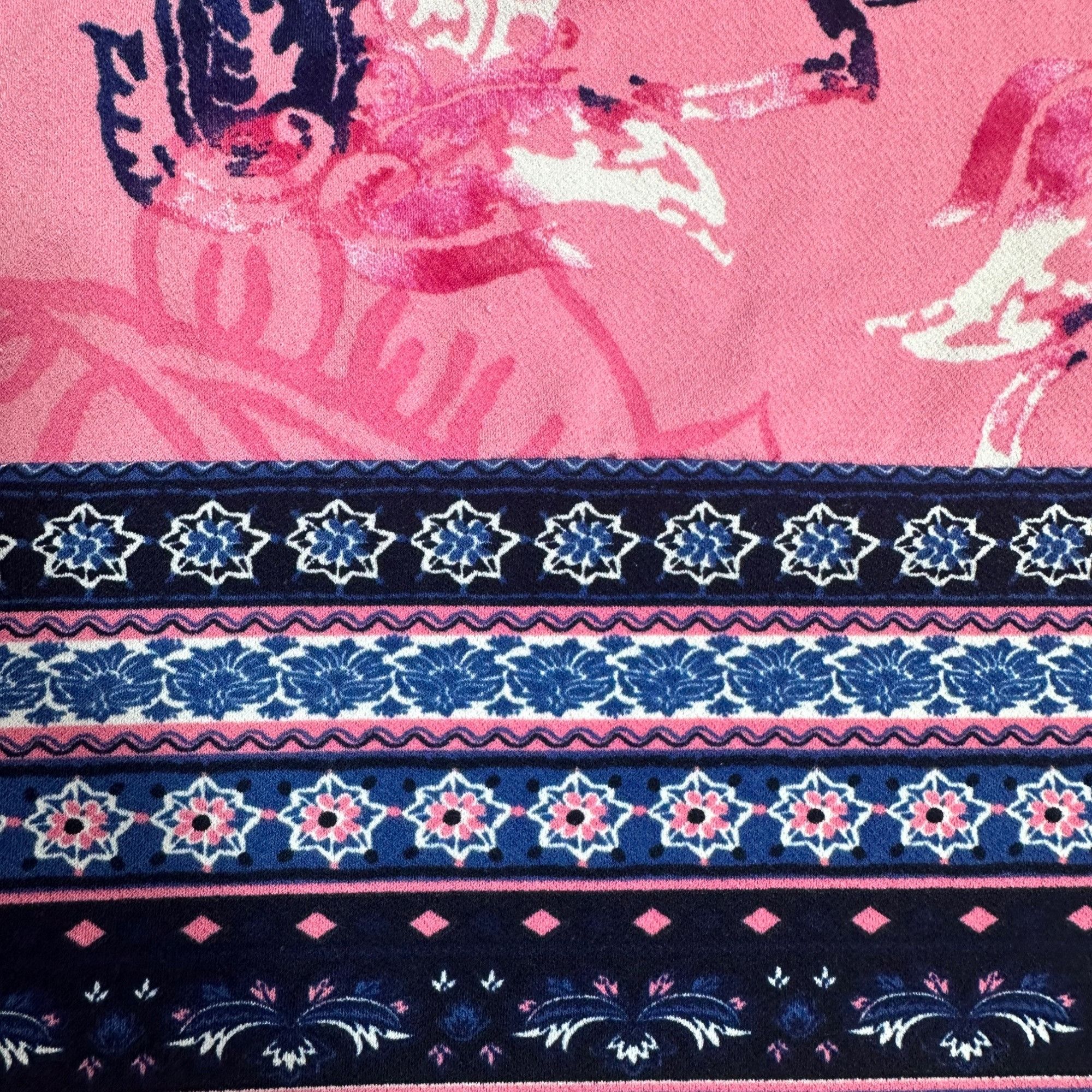 JM Collection JM Collection Bohemian Paisley Floral Tunic - Pink/Navy - M Size M / US 6-8 / IT 42-44 - 4 Thumbnail