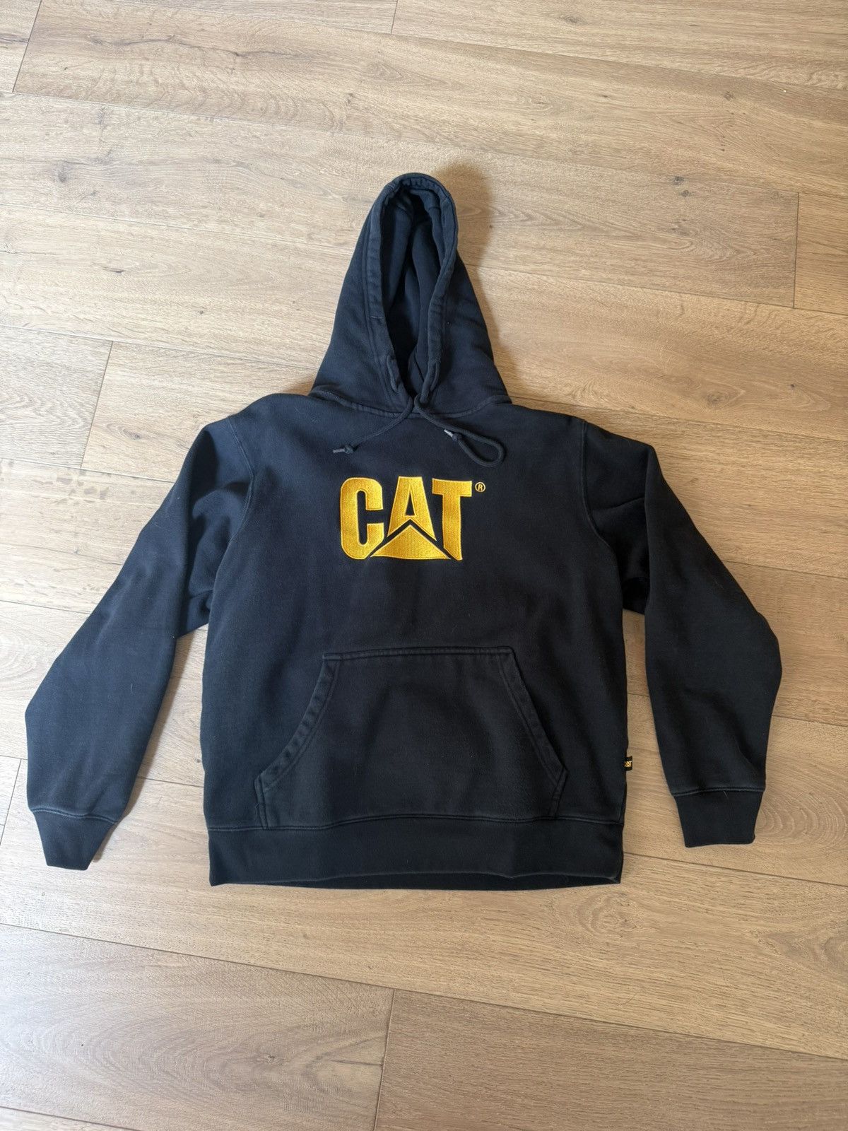 Vintage REAL Vintage CAT Worksite Construction Pullover Hoodie Size US L / EU 52-54 / 3 - 1 Thumbnail