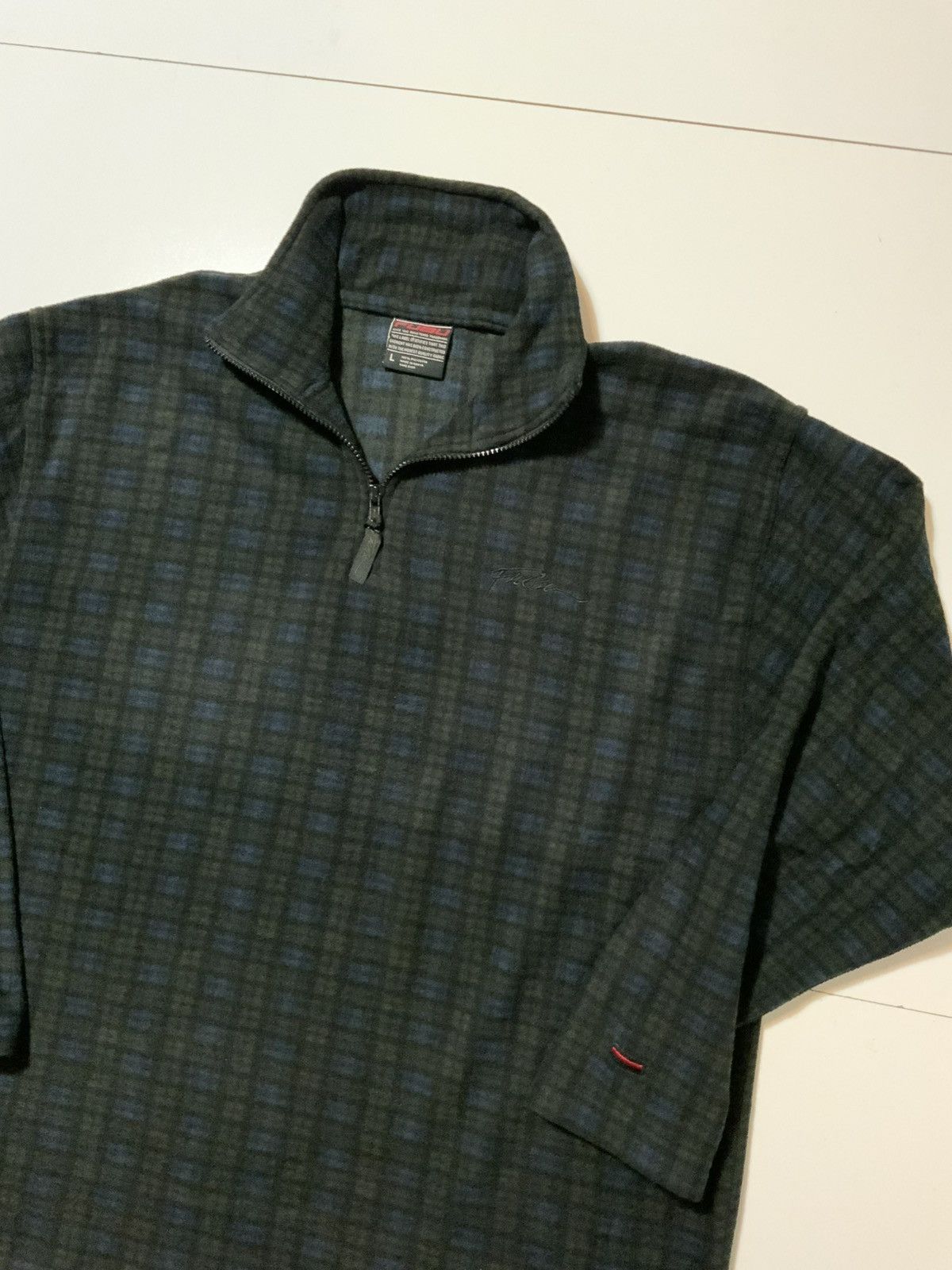 Fubu × Vintage FUBU Blackwatch Plaid Pile Fleece 1/4 Zip Pullover Jacket Size US L / EU 52-54 / 3 - 3 Thumbnail