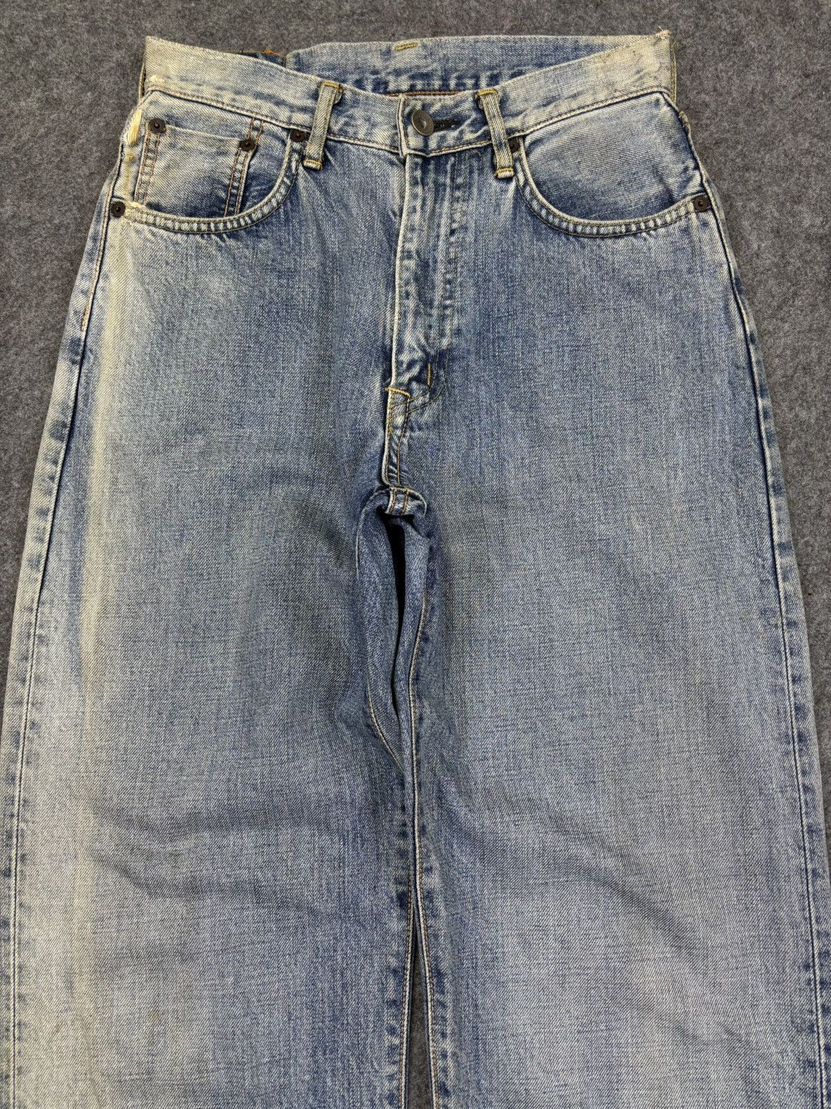 Edwin 💥Thrashed💥Vintage Edwin Wide Baggy Selvedge Denim F974 Size US 26 / EU 42 - 3 Thumbnail