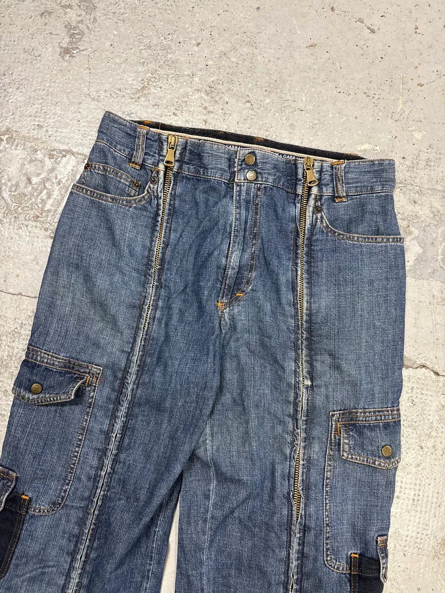 Dolce & Gabbana SS2003 Dolce & Gabbana Blue Aviator Full Zip Cargo Jeans Size US 32 / EU 48 - 6 Thumbnail