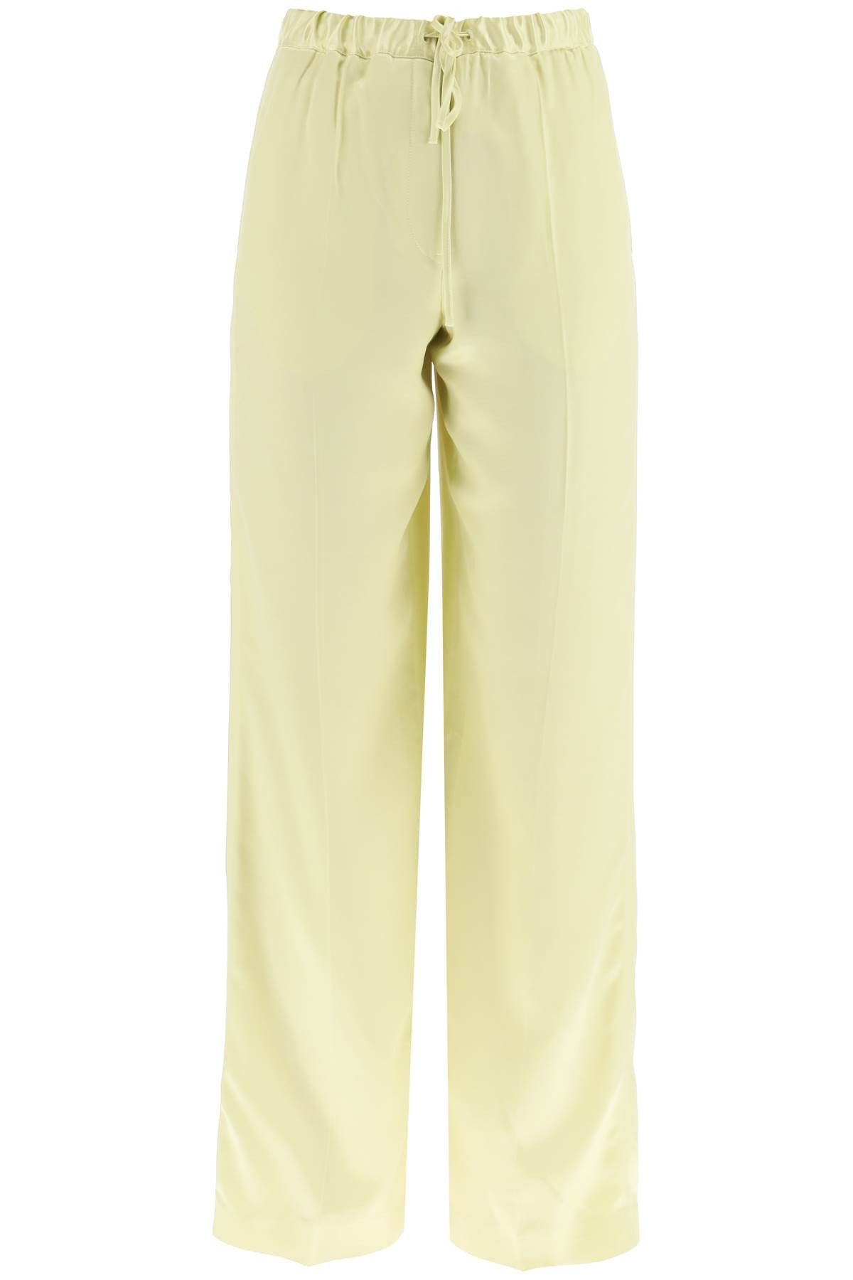 image of Jil Sander Satin Wide Leg Pants in Pigment Green, Women's (Size 26)