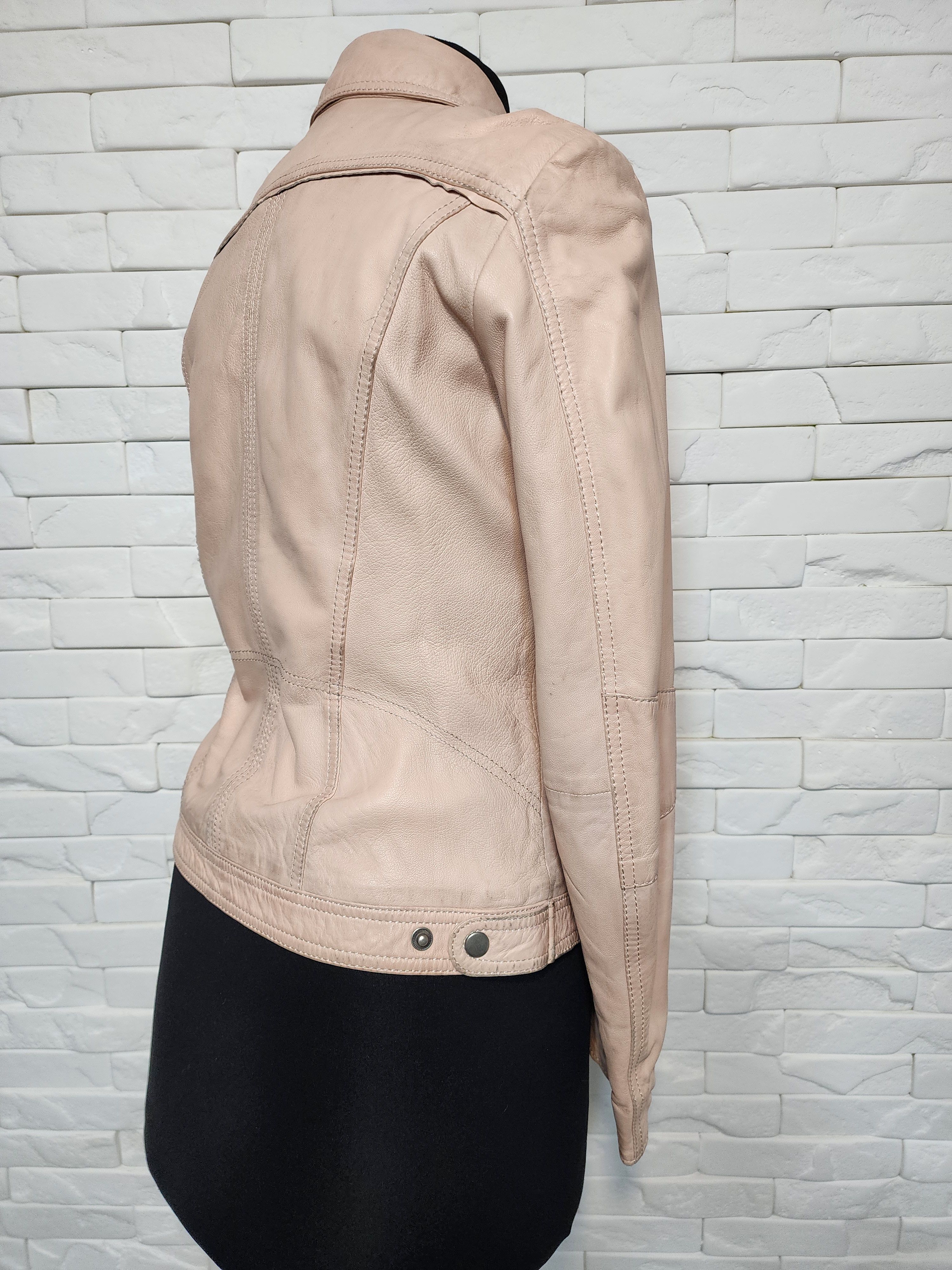 Genuine Leather Pink Leather Women's Sporty Jacket: Genuine Leather Size M / US 6-8 / IT 42-44 - 5 Thumbnail