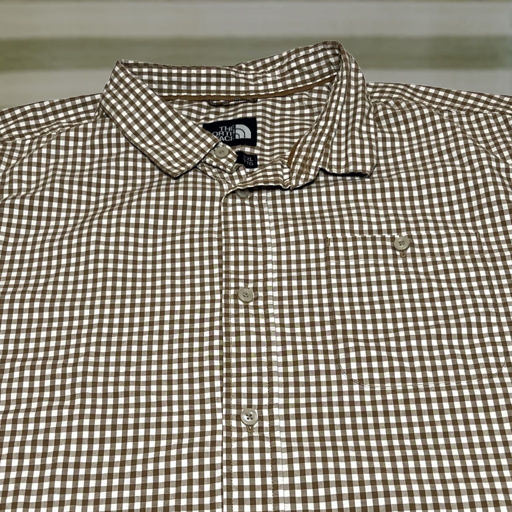 The North Face The North Face Shirt Men's 2XL Button-Up Brown Check Long Sleeve Cotton 100% Pocketed Casual Size US XXL / EU 58 / 5 - 1 Thumbnail
