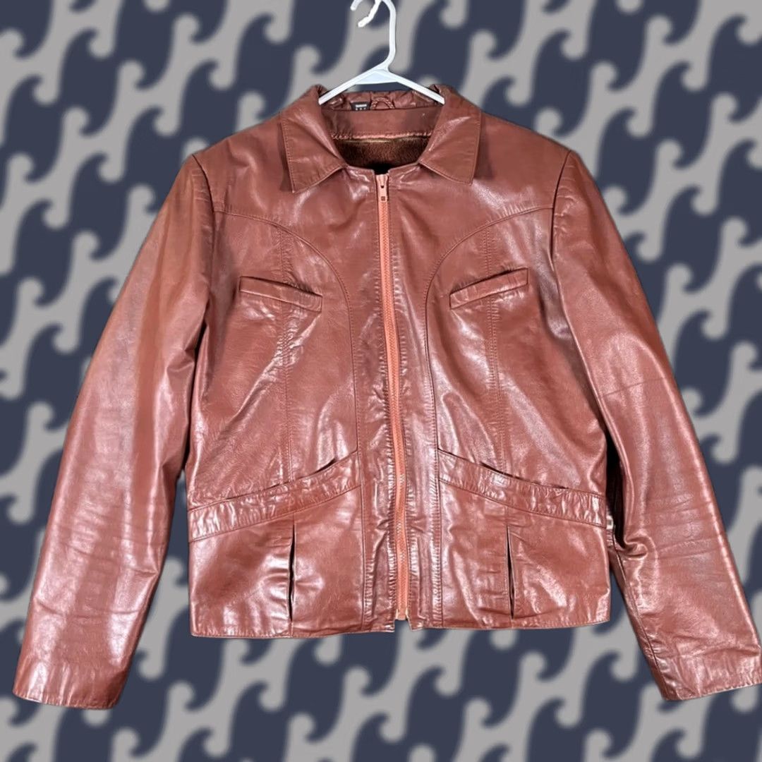 Wilson VINTAGE WILSON Leather Jacket Brown Faux Fur Lined Western Size L Women Casual Zip Buckle 40 Brown Leather Jacket Priors Size L / US 10 / IT 46 - 1 Thumbnail