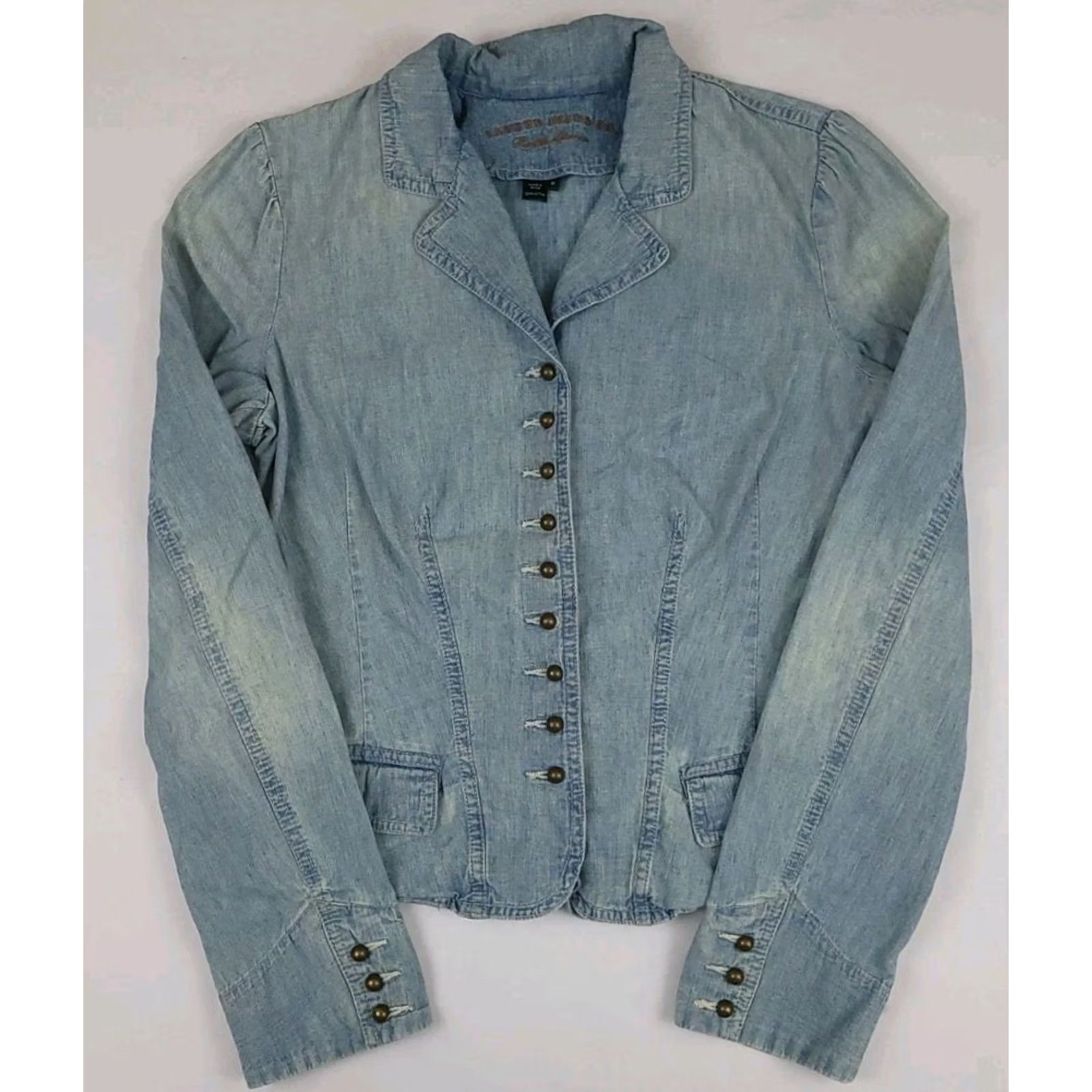 Ralph Lauren VINTAGE Ralph Lauren Chambray Denim Button Jacket RL Jeans Women's M Lightweight Blue Shirt/ Jacket Size 32" / US 10 / IT 46 - 2 Thumbnail