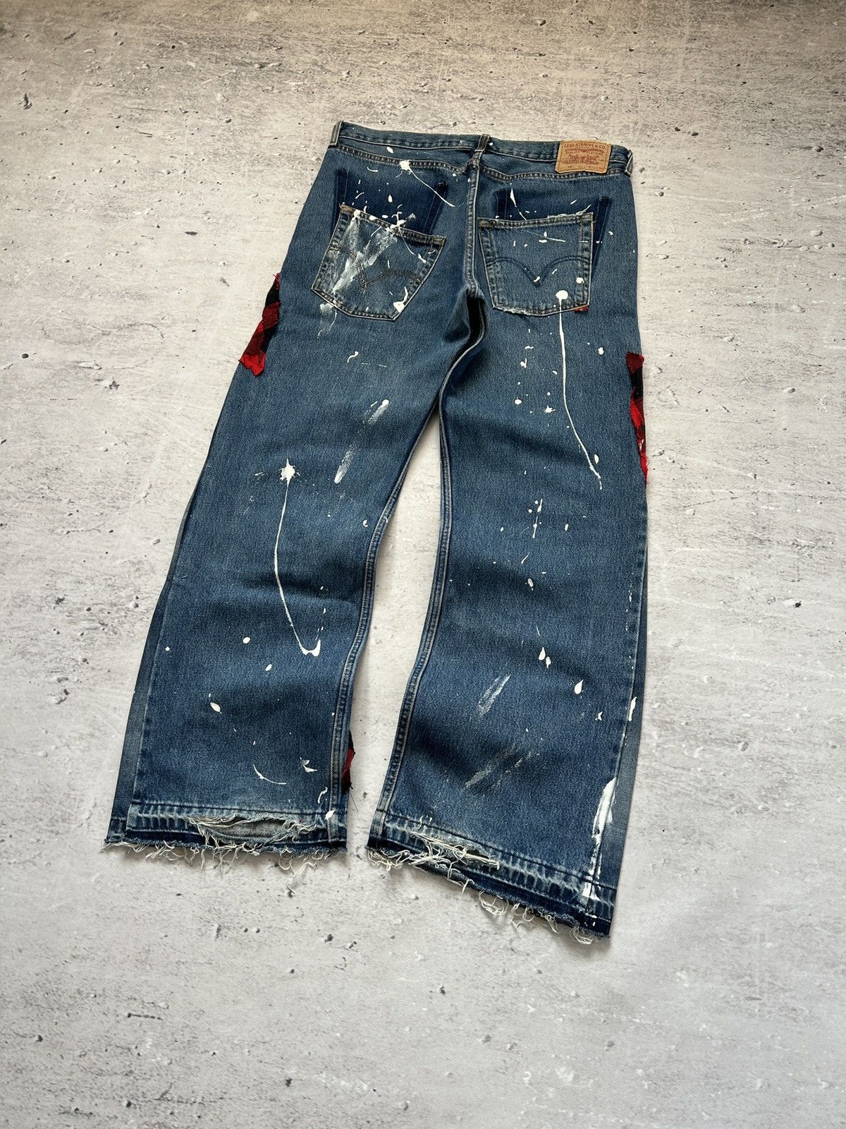 Levi's Vintage Clothing 💥Y2k Vintage Levis Distressed Wide Leg Flared Jeans Japan💥 Size US 36 / EU 52 - 8 Thumbnail