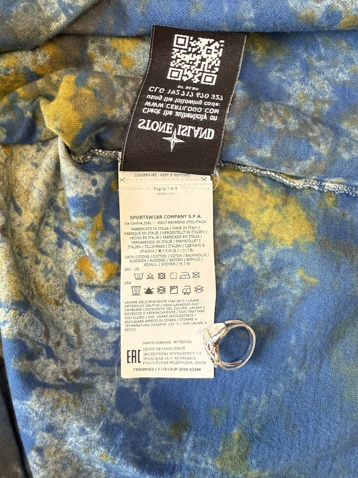 FW20 Supreme Stone Island Embroidered Logo S/S Top