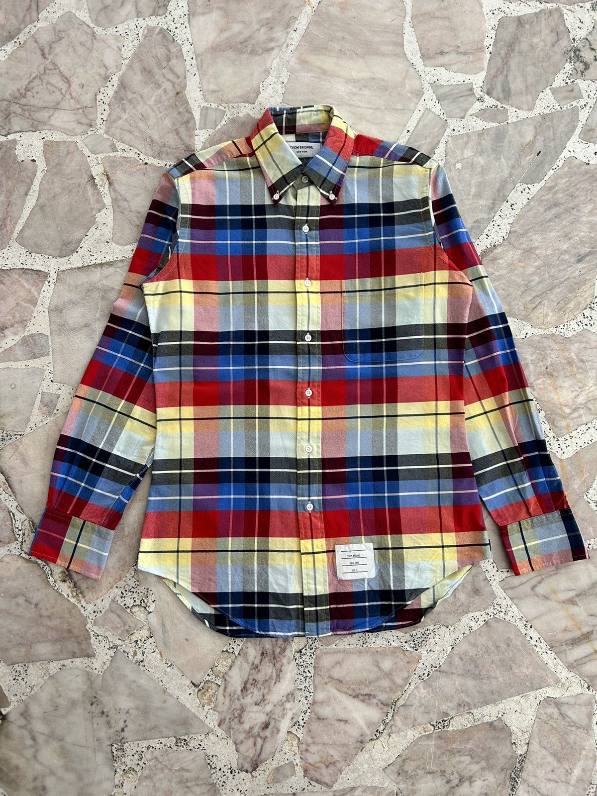 image of Thom Browne Oxford Cake Button Up, Men's (Size Large)