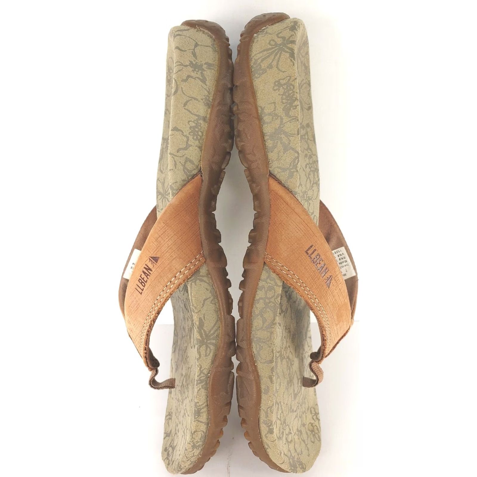 Vintage L.L. Bean Women'S 7M Light Brown Run About Flip Flop Thong Sandals 299716 Sandals Casual Comfort Motion Control Slip On Flat 7M Womens Size US 7 / IT 37 - 7 Thumbnail