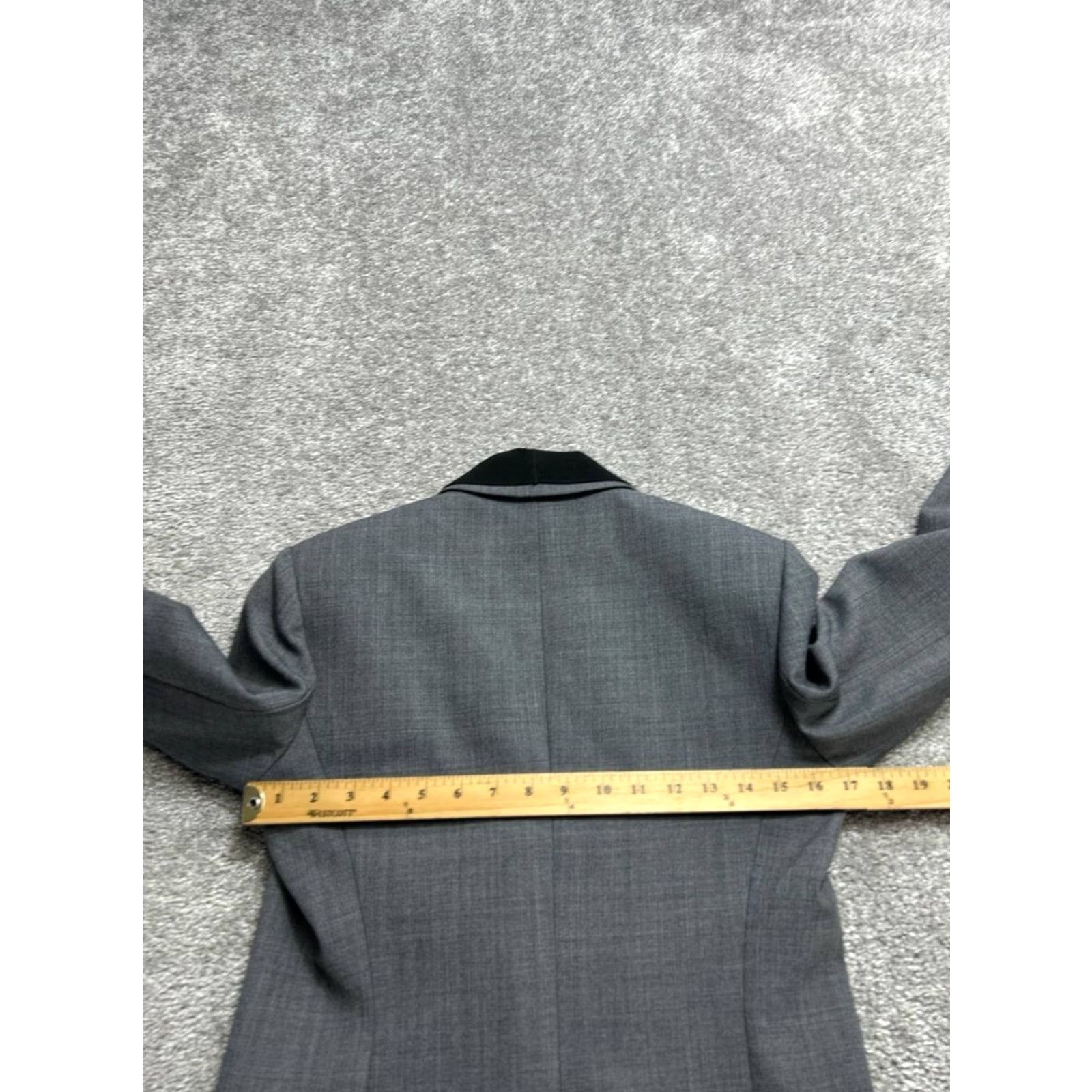 Theory Theory Blazer Jacket Womens 6 Gray Cotton Stretch Notch Lapel Tailored Lined Wool Tuxedo Short Single-Breasted Size M / US 6-8 / IT 42-44 - 4 Thumbnail