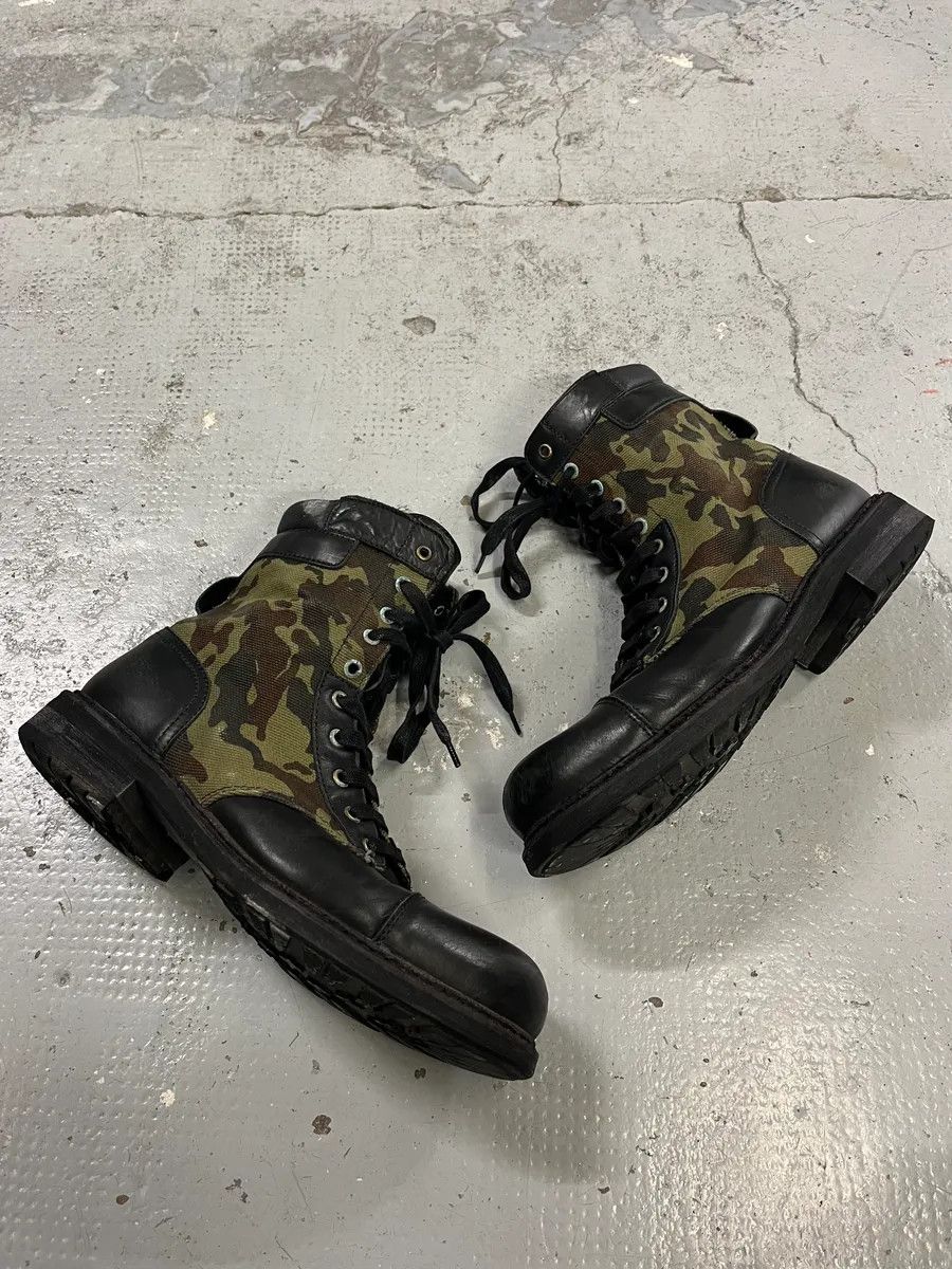 Diesel Diesel Black Leather & Camo Combat Boots Size US 9 / EU 42 - 3 Thumbnail