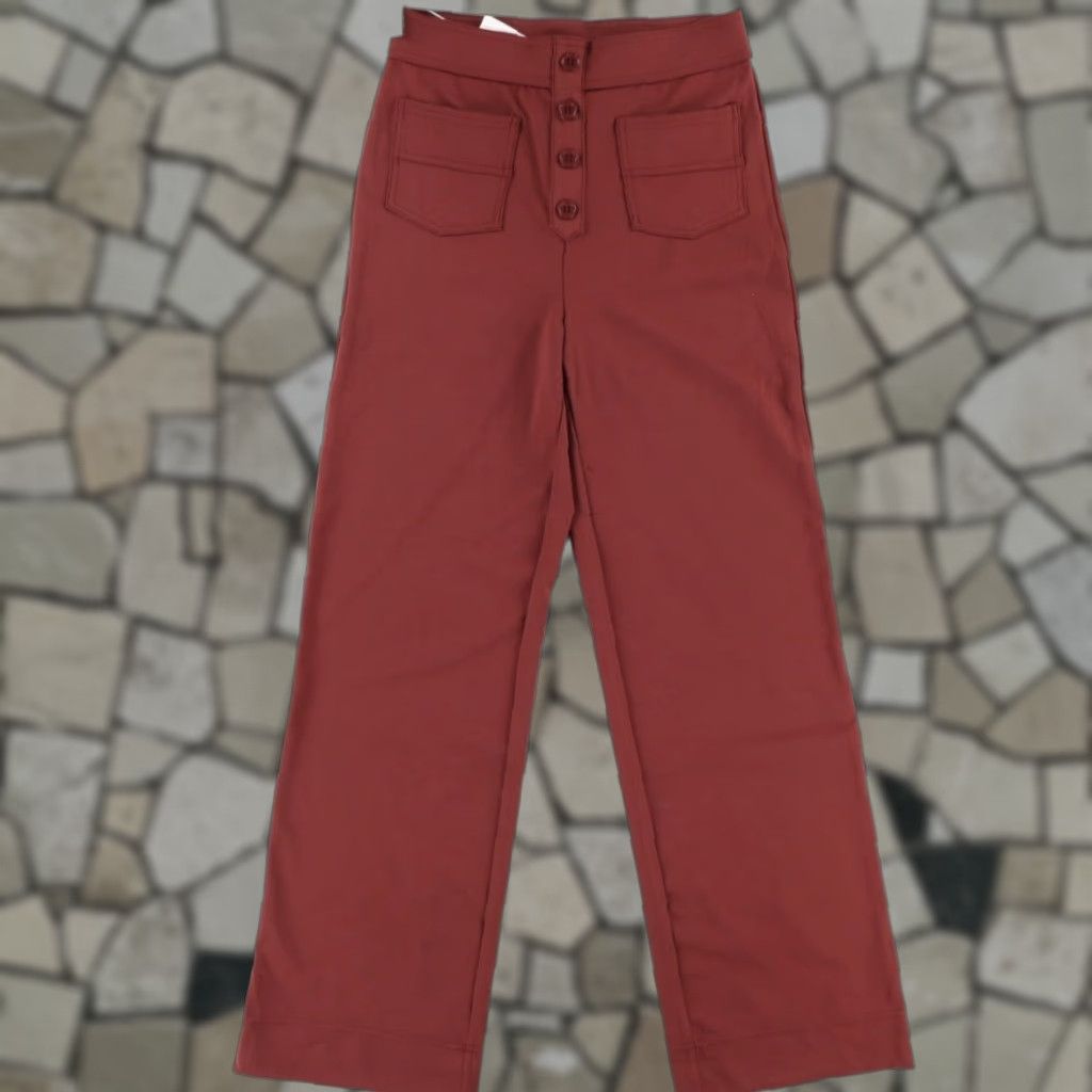 Vintage Halara High Stretch Daystretch HW Pocket Pants Red Women's S Chino Regular fit Inseam 30in Polyester Size 28" / US 6 / IT 42 - 1 Thumbnail