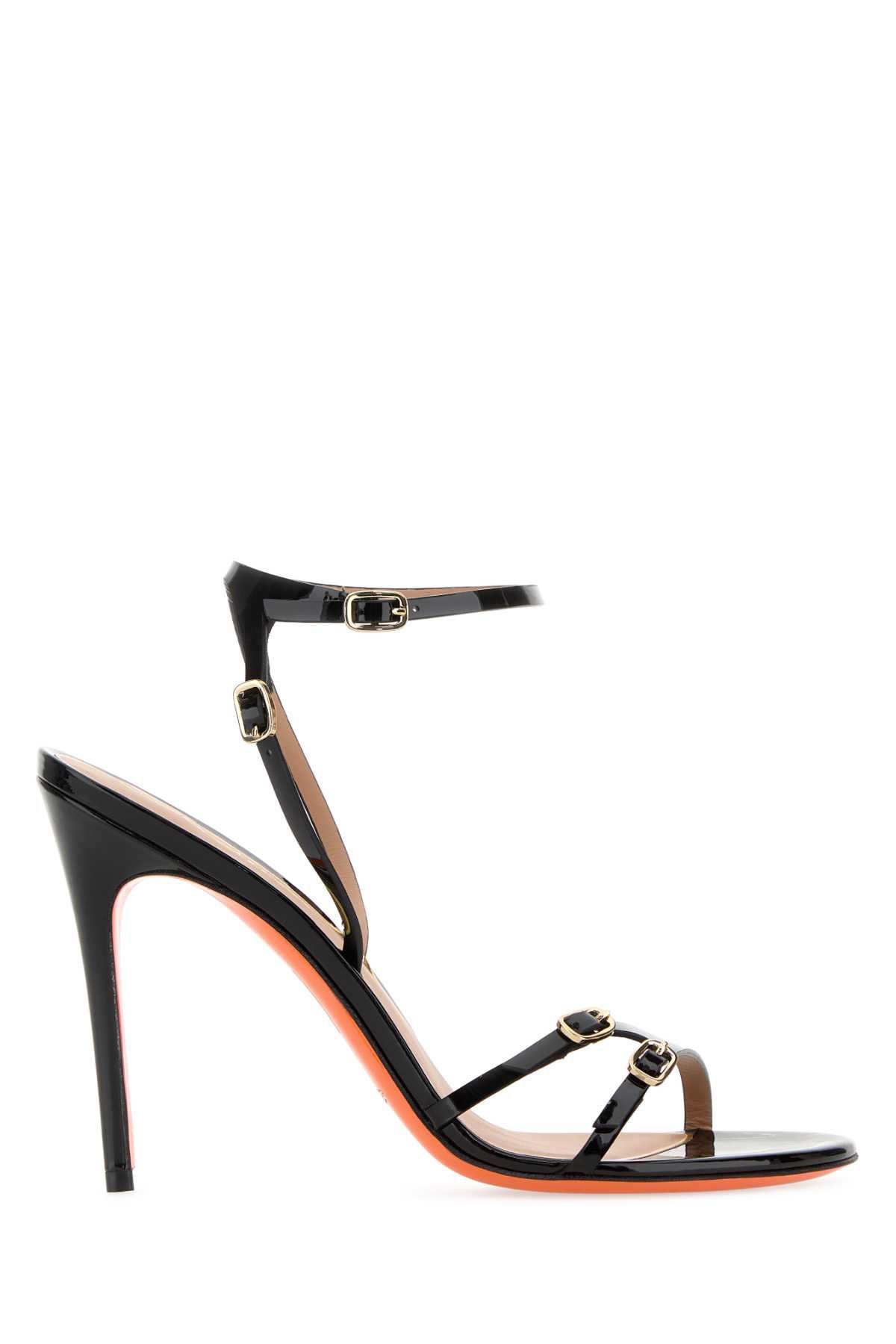 Santoni Black Leather Virna Sandals Size US 8.5 / IT 38.5 - 1 Thumbnail