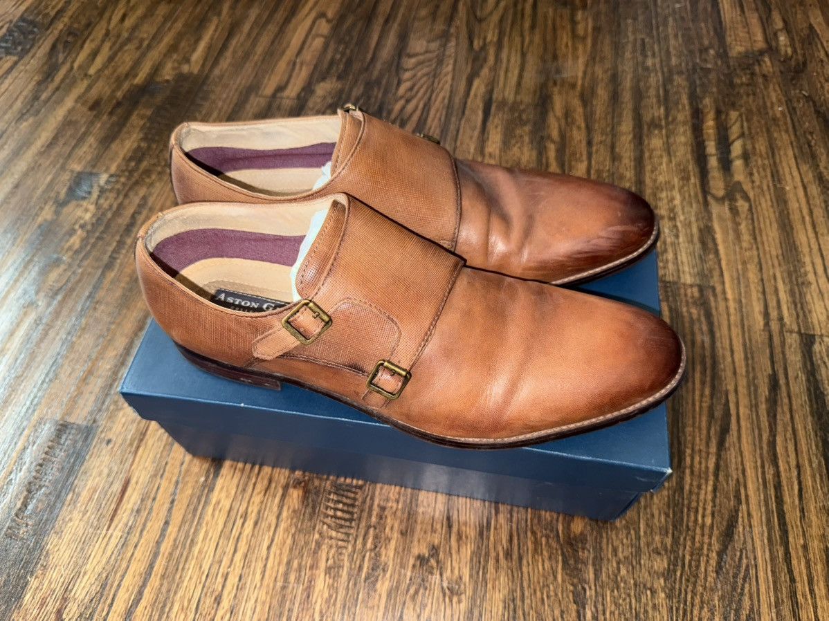 Aston Grey Aston Grey Collection Cognac Leather Monk Oxford Shoe 12 Size US 12 / EU 45 - 1 Thumbnail